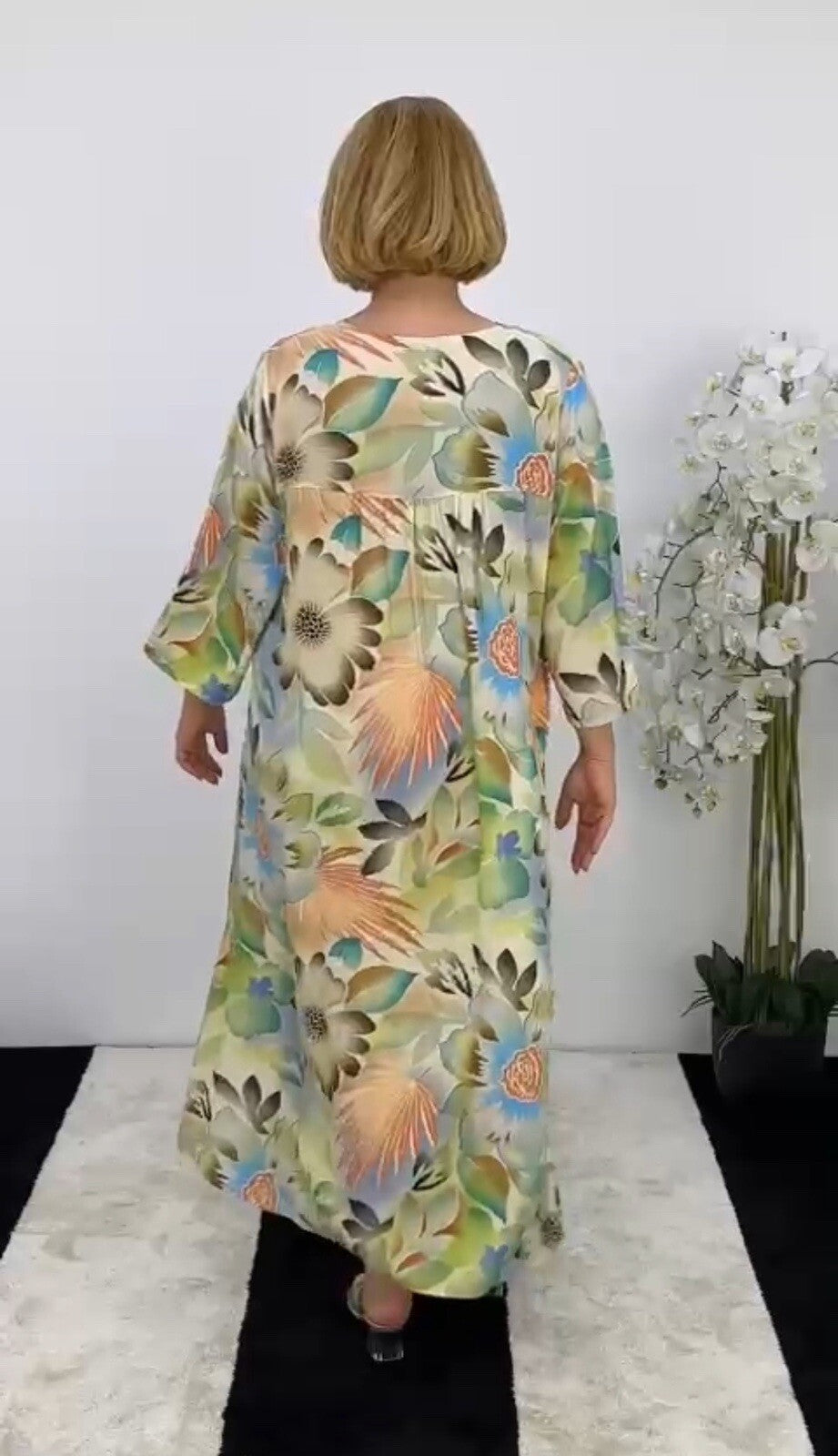 Darkwin Colorful Boho Floral Dress Sz 24/2 Made in Turkey