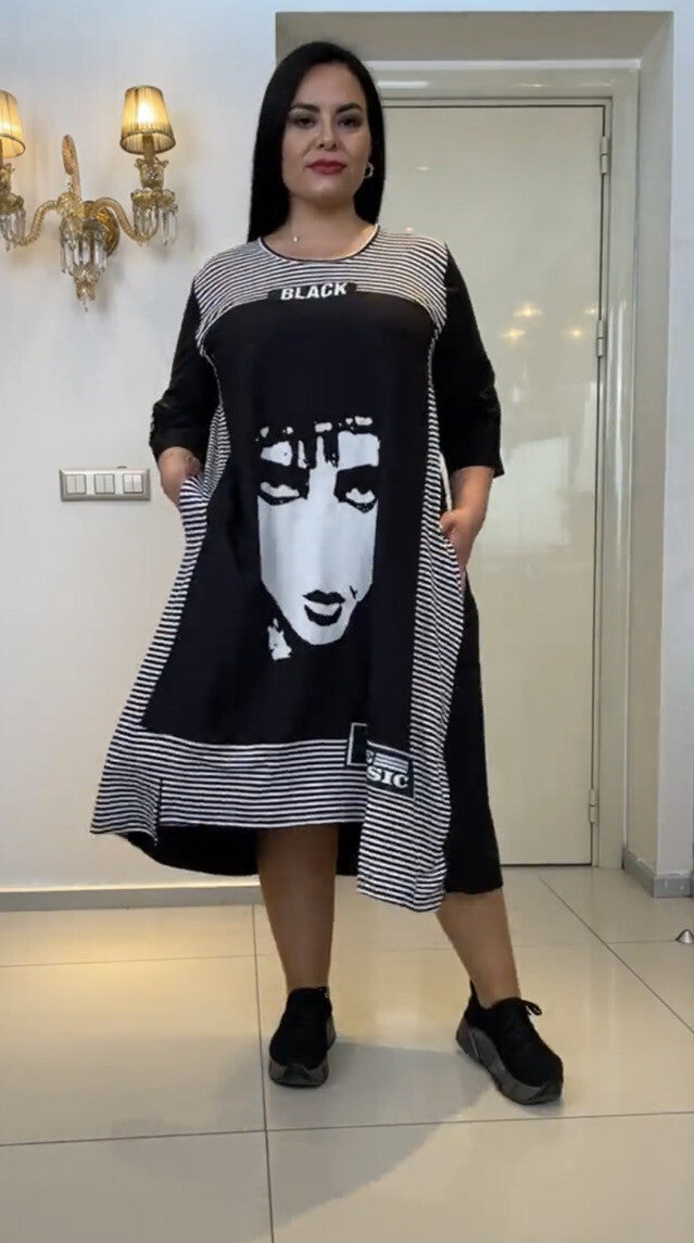 ✨ Darkwin Asymmetric Dress – Sz 18 (Made in Turkey)