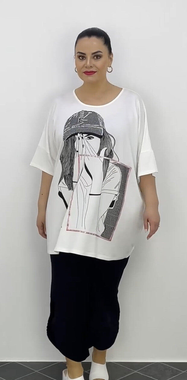 Sinyora Fashion Oversize T-shirt sz 3XL/2. Made In Turkey