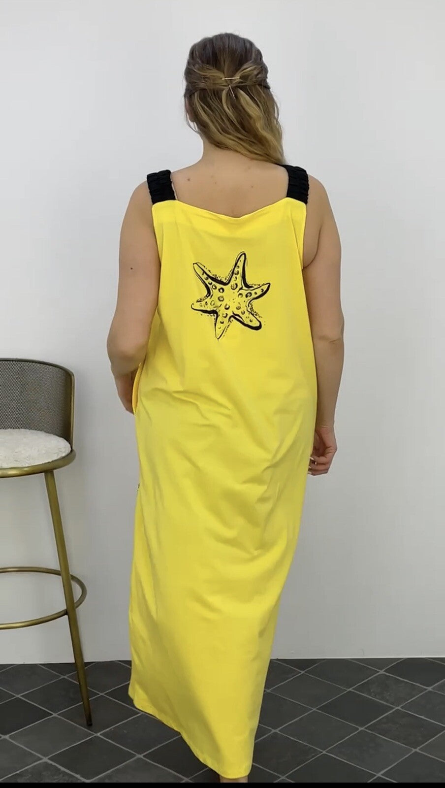 Darkwin Sundress Sz 18/1 Made in Turkey | Yellow Maxi Summer Dress