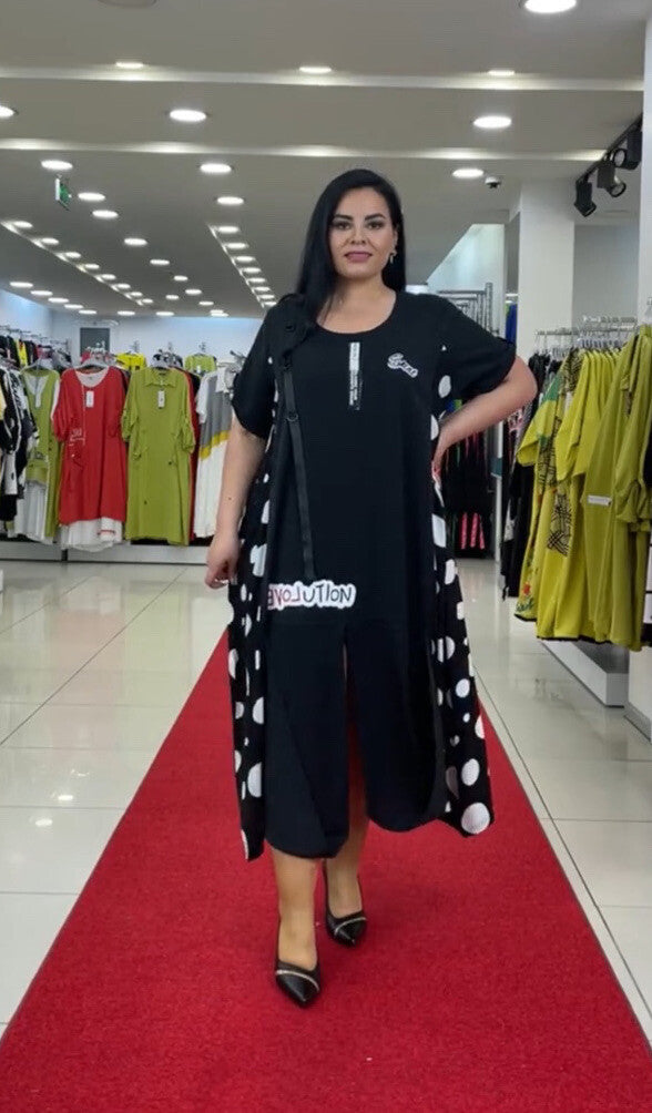 Darkwin Polka Dot Evolution Dress Sz 2X Made In Turkey