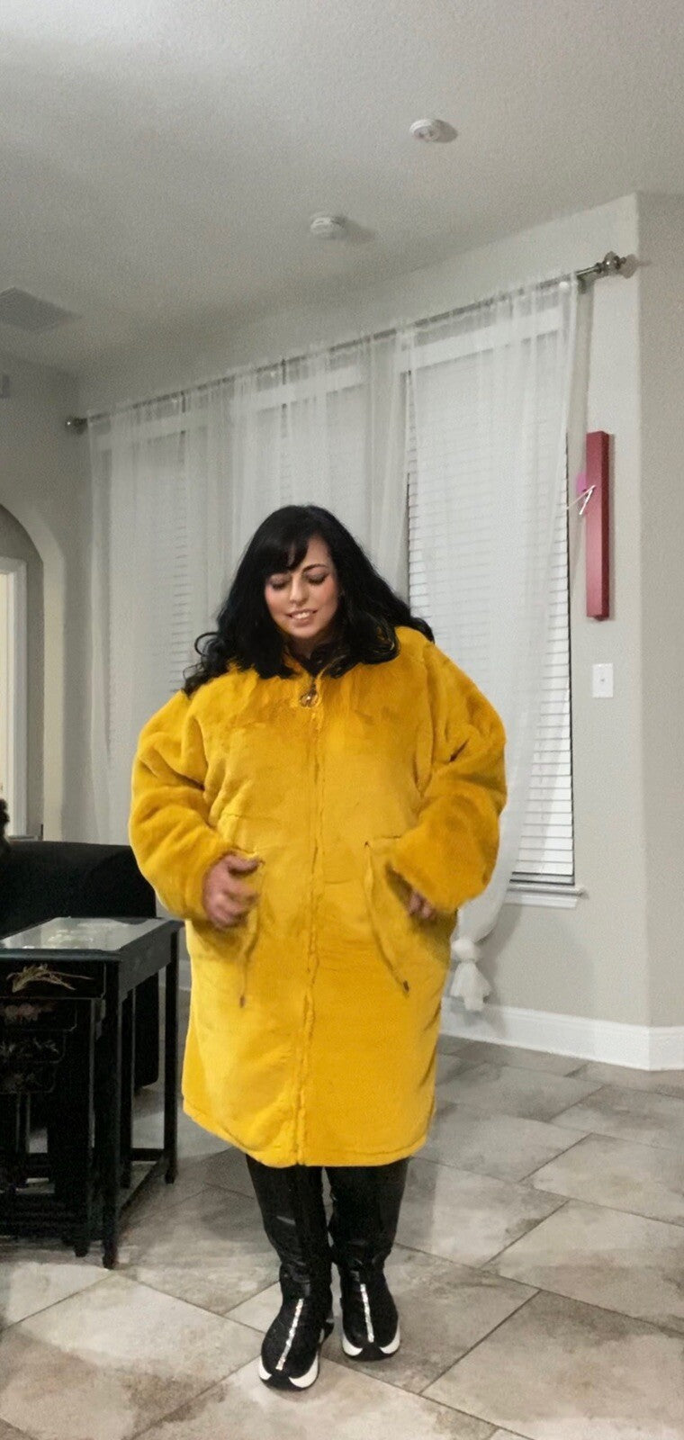 Darkwin Gorgeous Mustard Yellow Coat, Sz 22/2 Made In Turkey