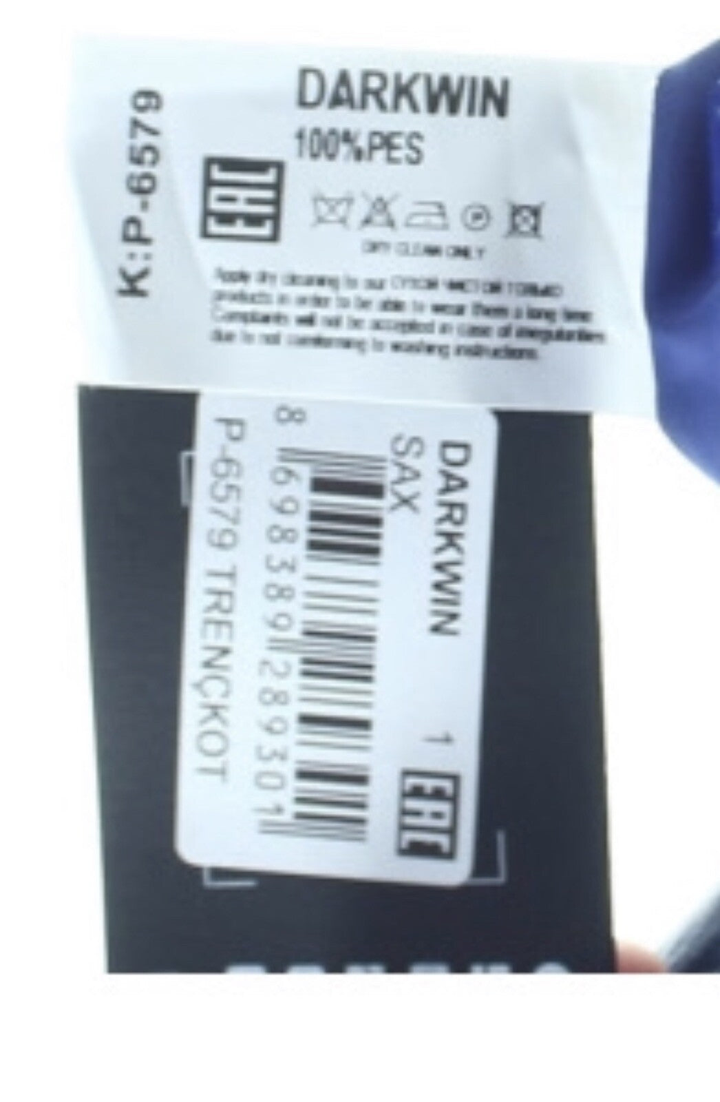 Darkwin Eco Leather Brilliant Blue Coat Sz 20 Made in Turkey