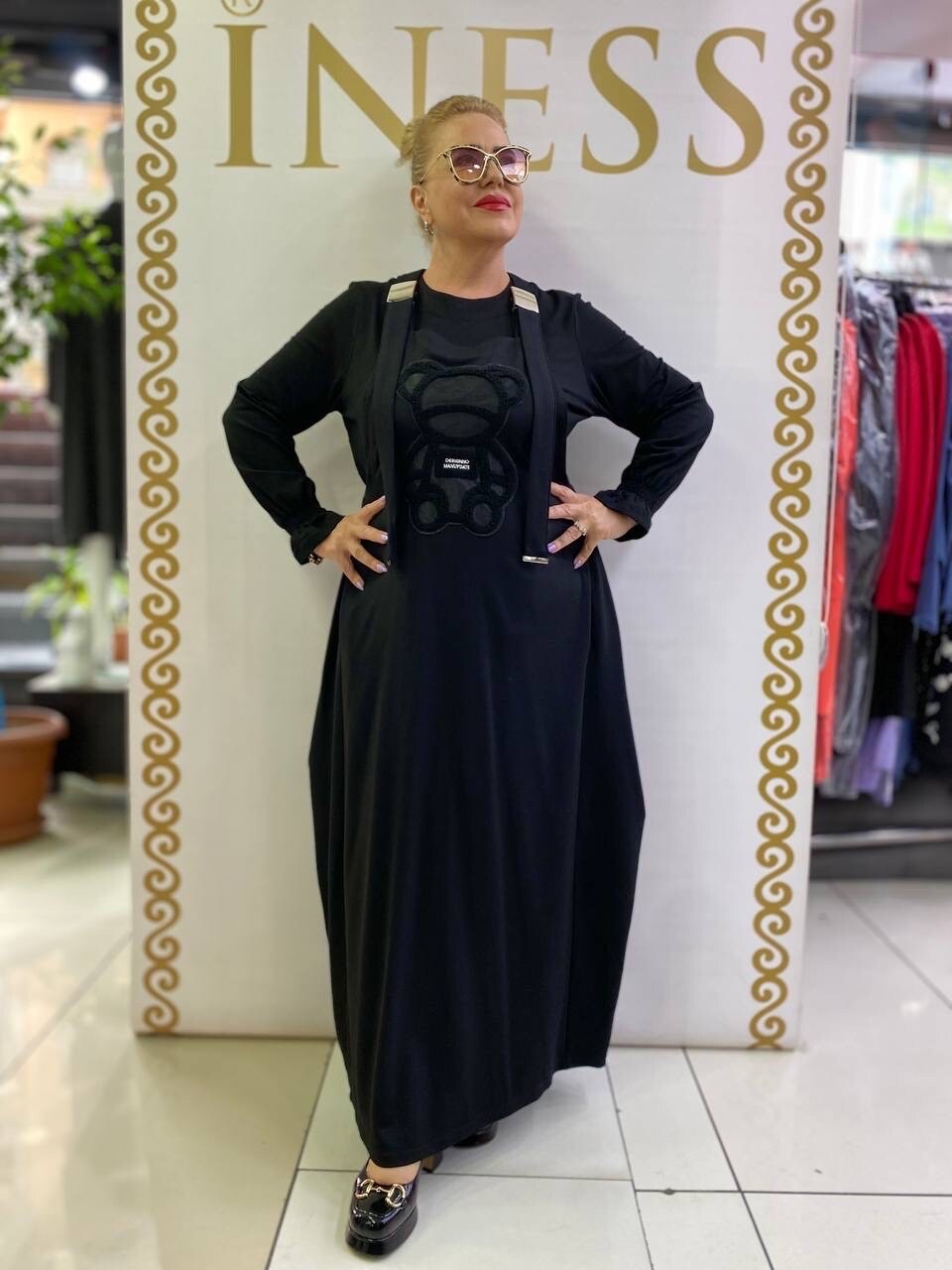 Chic Aria Luna Black Overall Dress Sz 18/46 Plus Size Turkey