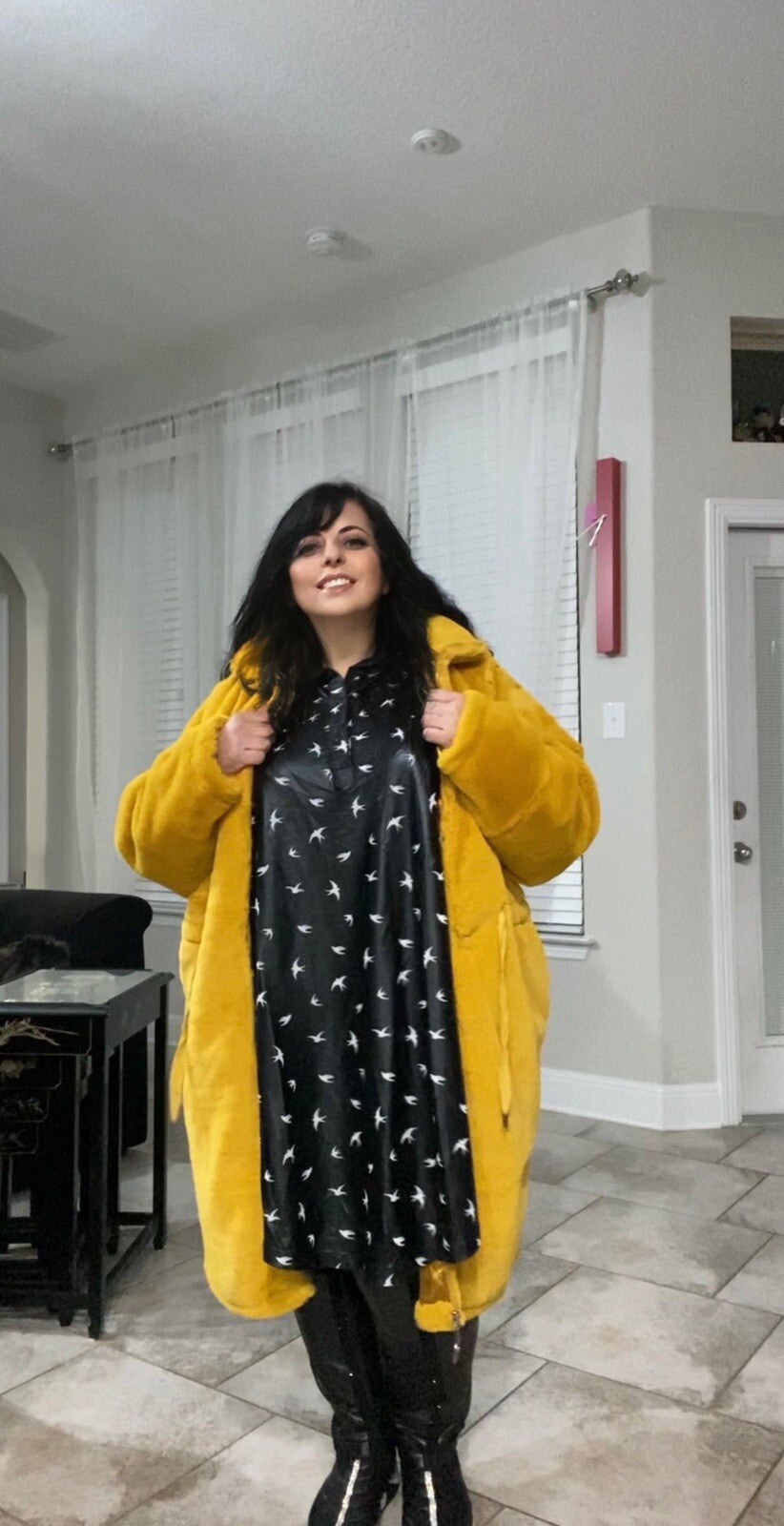 Darkwin Gorgeous Mustard Yellow Coat, Sz 22/2 Made In Turkey