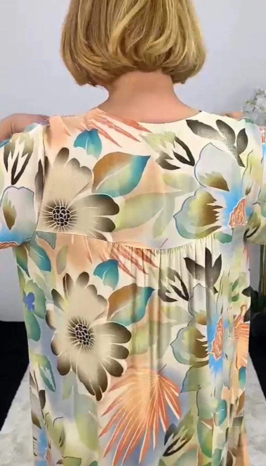 Darkwin Colorful Boho Floral Dress Sz 24/2 Made in Turkey