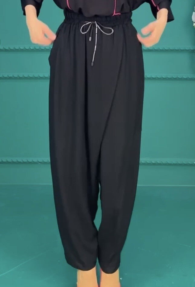 Darkwin Chic Draped Pants Sz 20/2, Effortless Style, Made in Turkey
