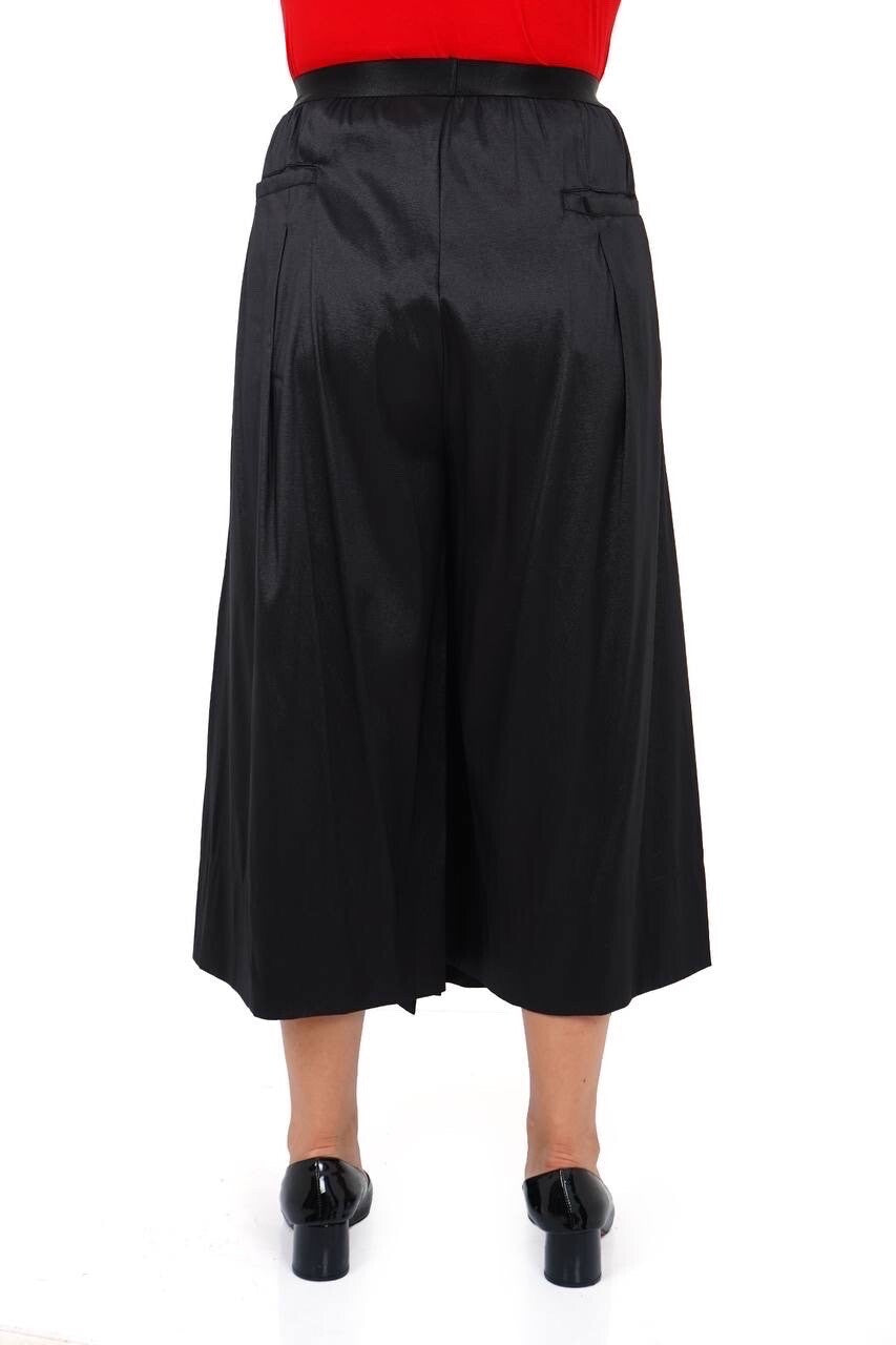 Darkwin Palazzo Pants Sz 18/1 Black Satin Wide Leg Made In Turkey
