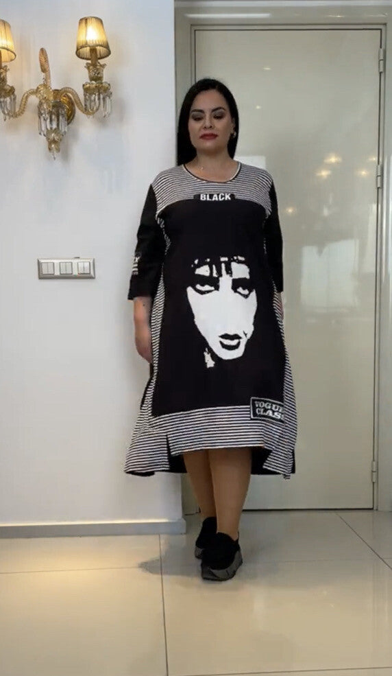 ✨ Darkwin Asymmetric Dress – Sz 18 (Made in Turkey)