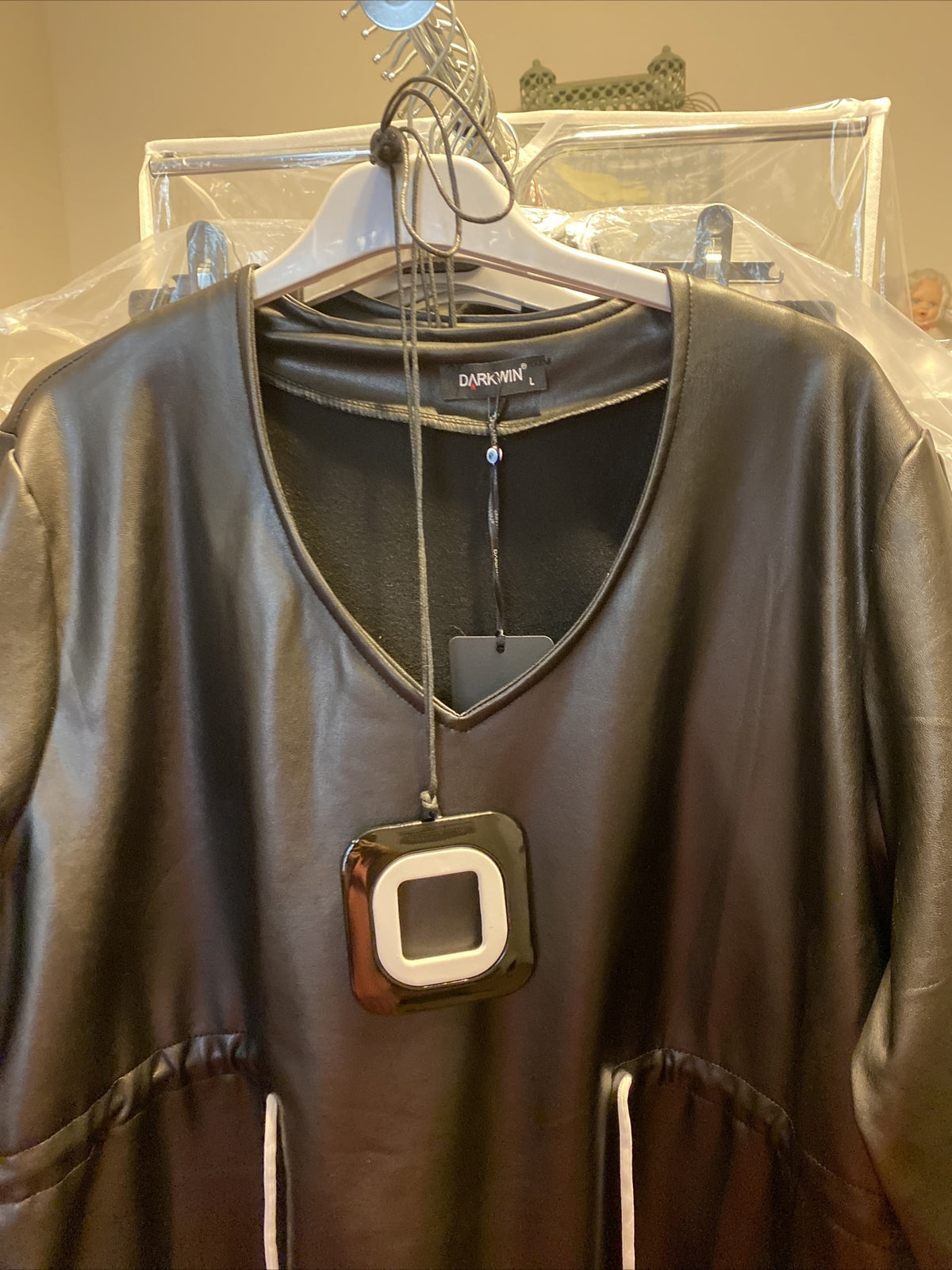 Darkwin Eco Leather Dress Sz 18 Made In Turkey