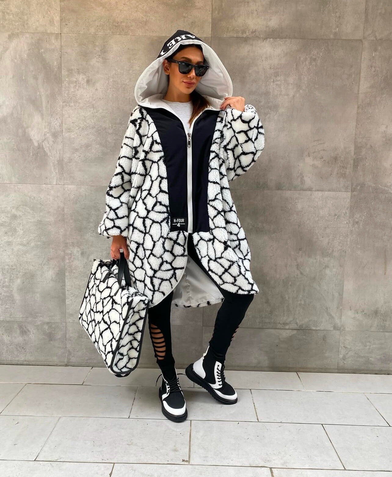 H4 Oversized Hooded Coat/Jacket One Size | Made in Turkey