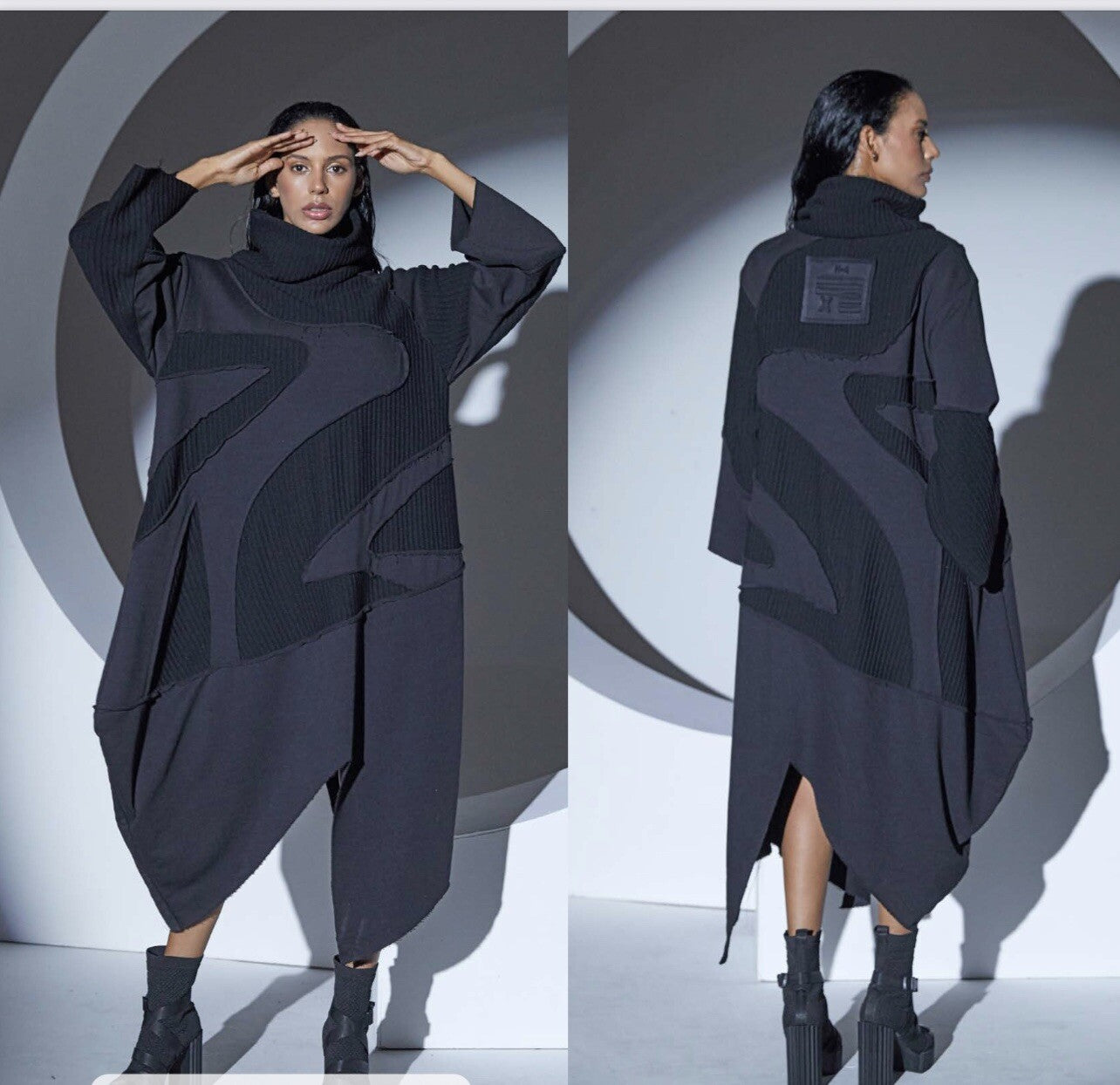 H4 Avant-Garde Oversized Dress, Sz 16/36 – Made in Turkey