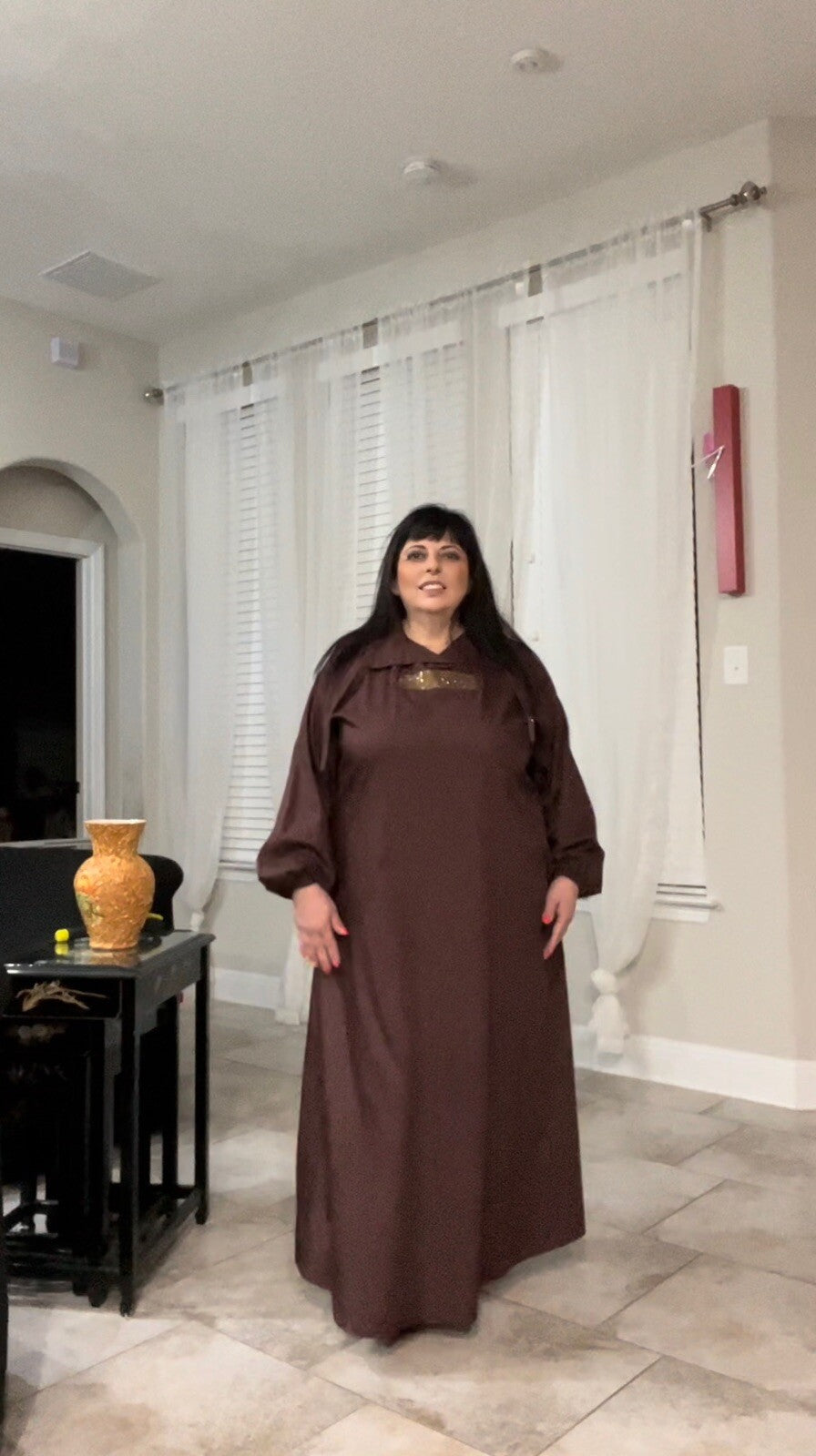 S&H Moda Brown Maxi Dress Sz 20-22/XL Made in Turkey