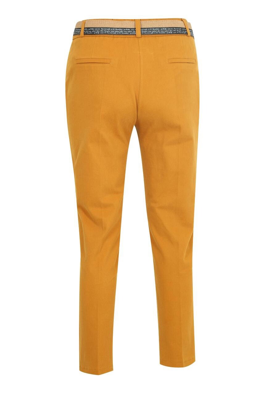 Neymaz Camel Pants Sz 12/46 Belted Straight Leg Made In Turkey