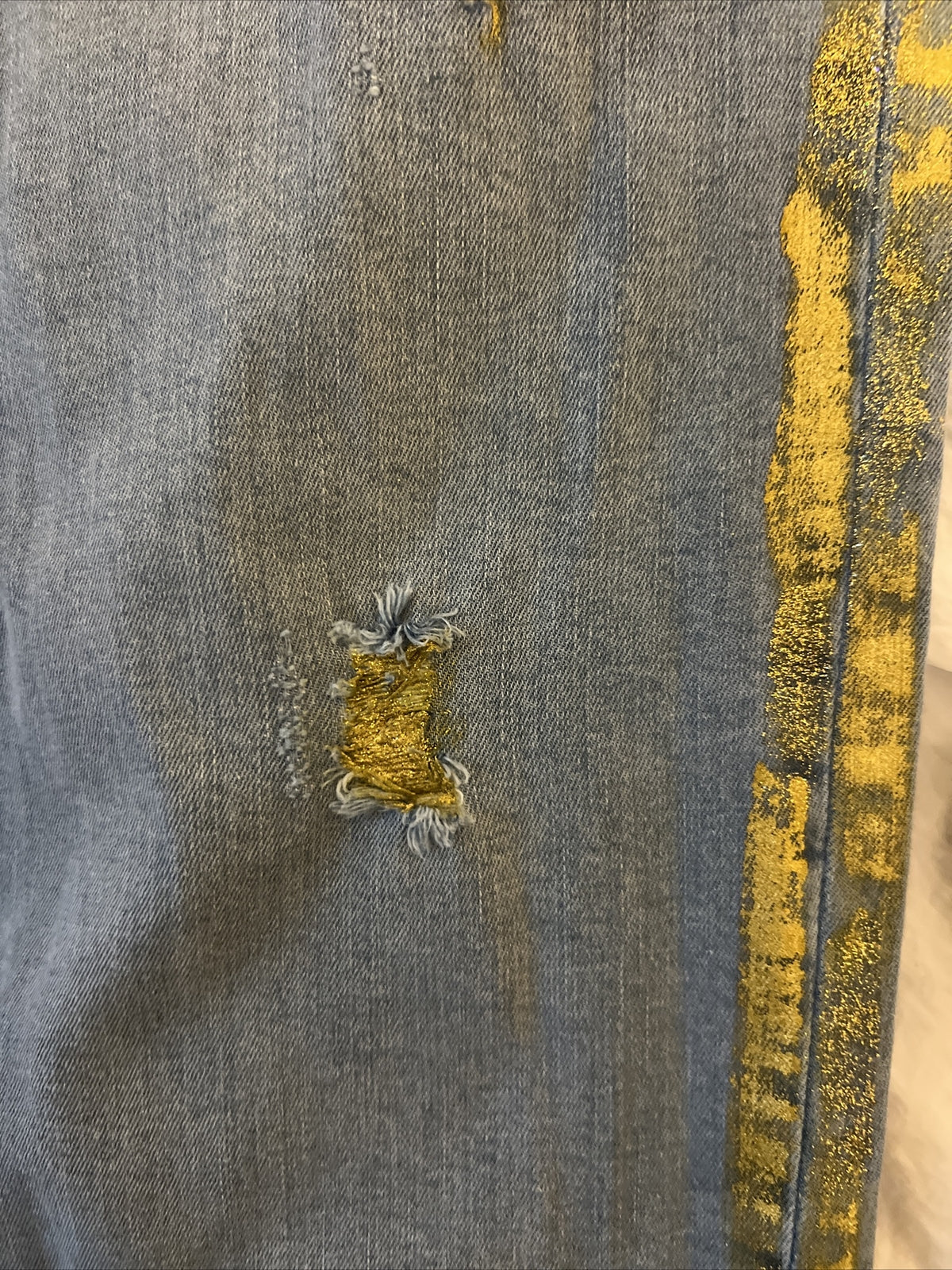 Zane’s Chic Gold Accent Jeans With Belt Sz 16/46 Premium Made In Turkey
