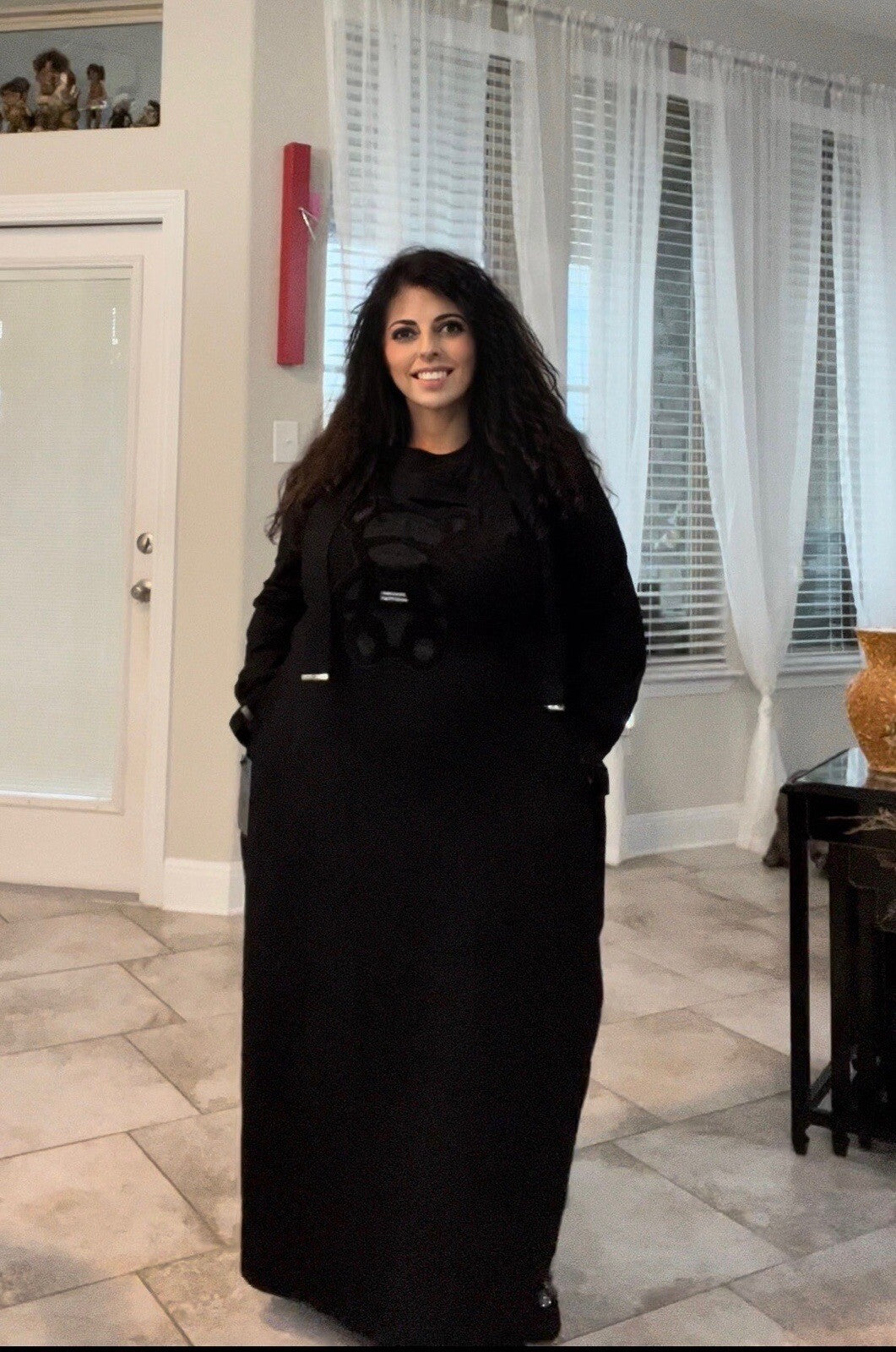 Chic Aria Luna Black Overall Dress Sz 18/46 Plus Size Turkey
