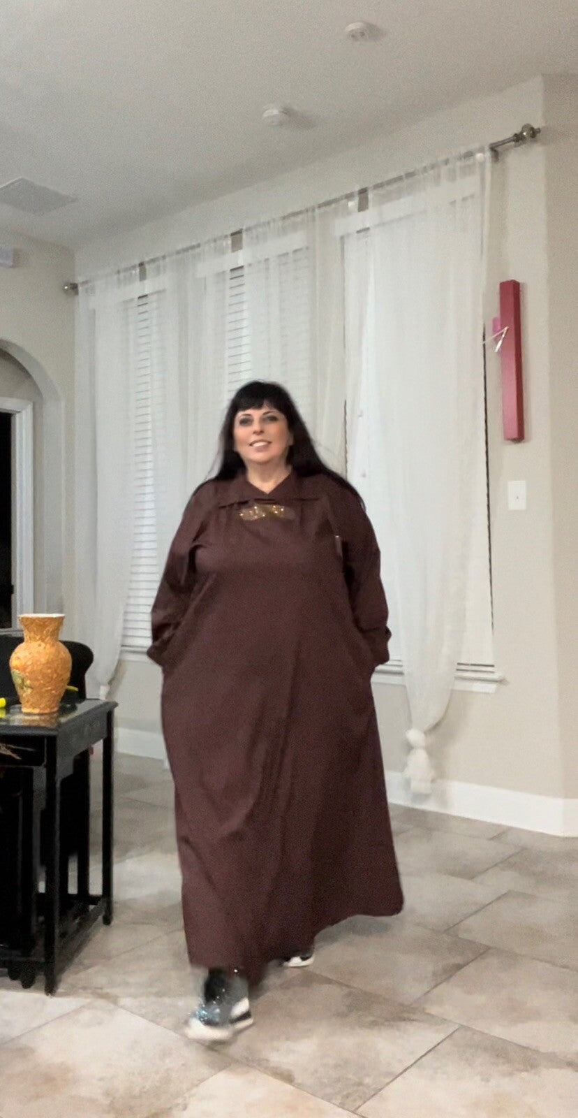 S&H Moda Brown Maxi Dress Sz 20-22/XL Made in Turkey