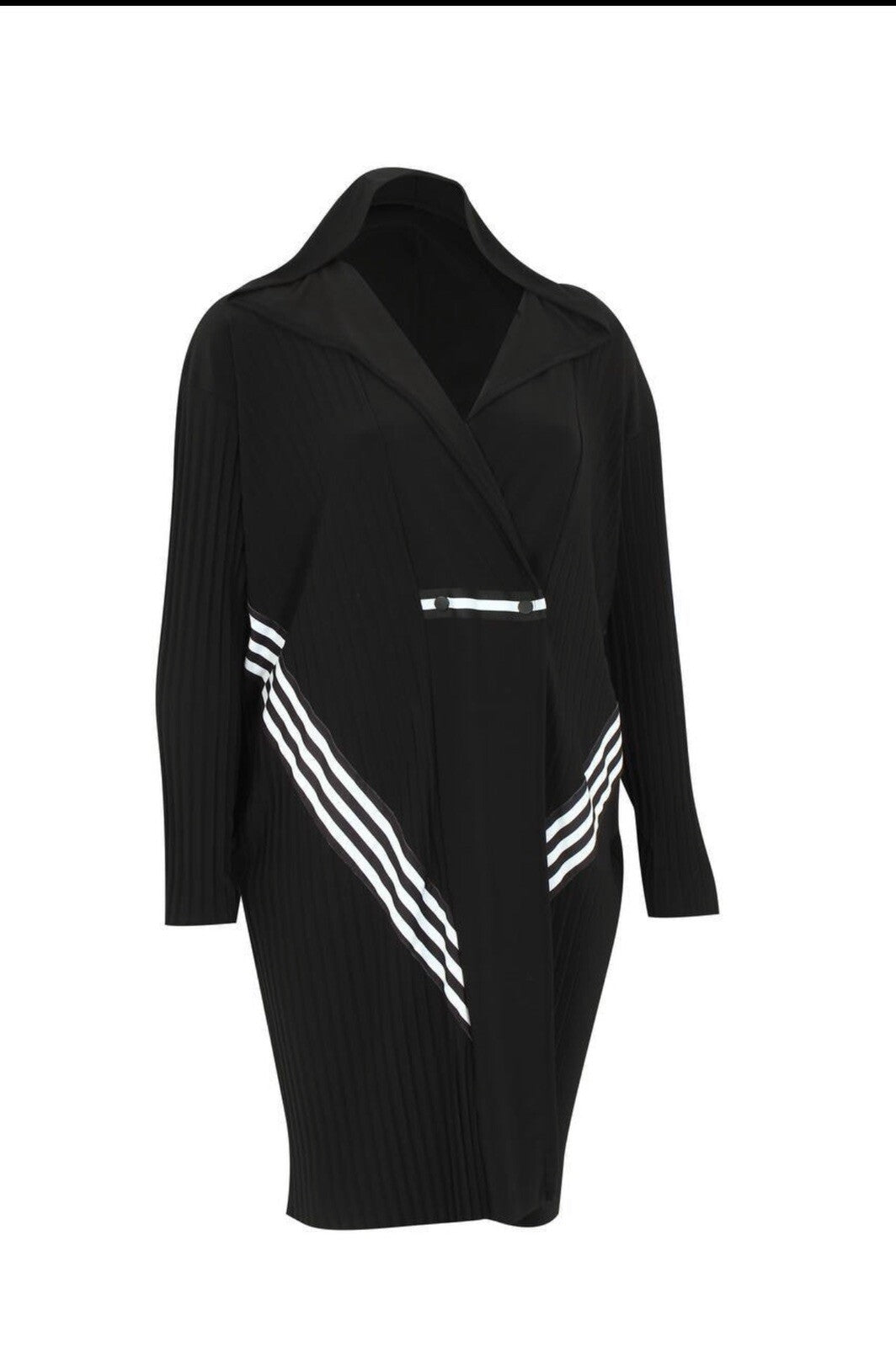 Darkwin Black White Hooded Cardigan XL Street Style Oversized Turkey