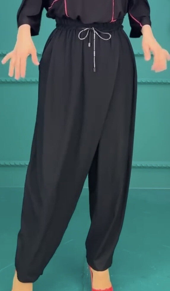 Darkwin Chic Draped Pants Sz 20/2, Effortless Style, Made in Turkey
