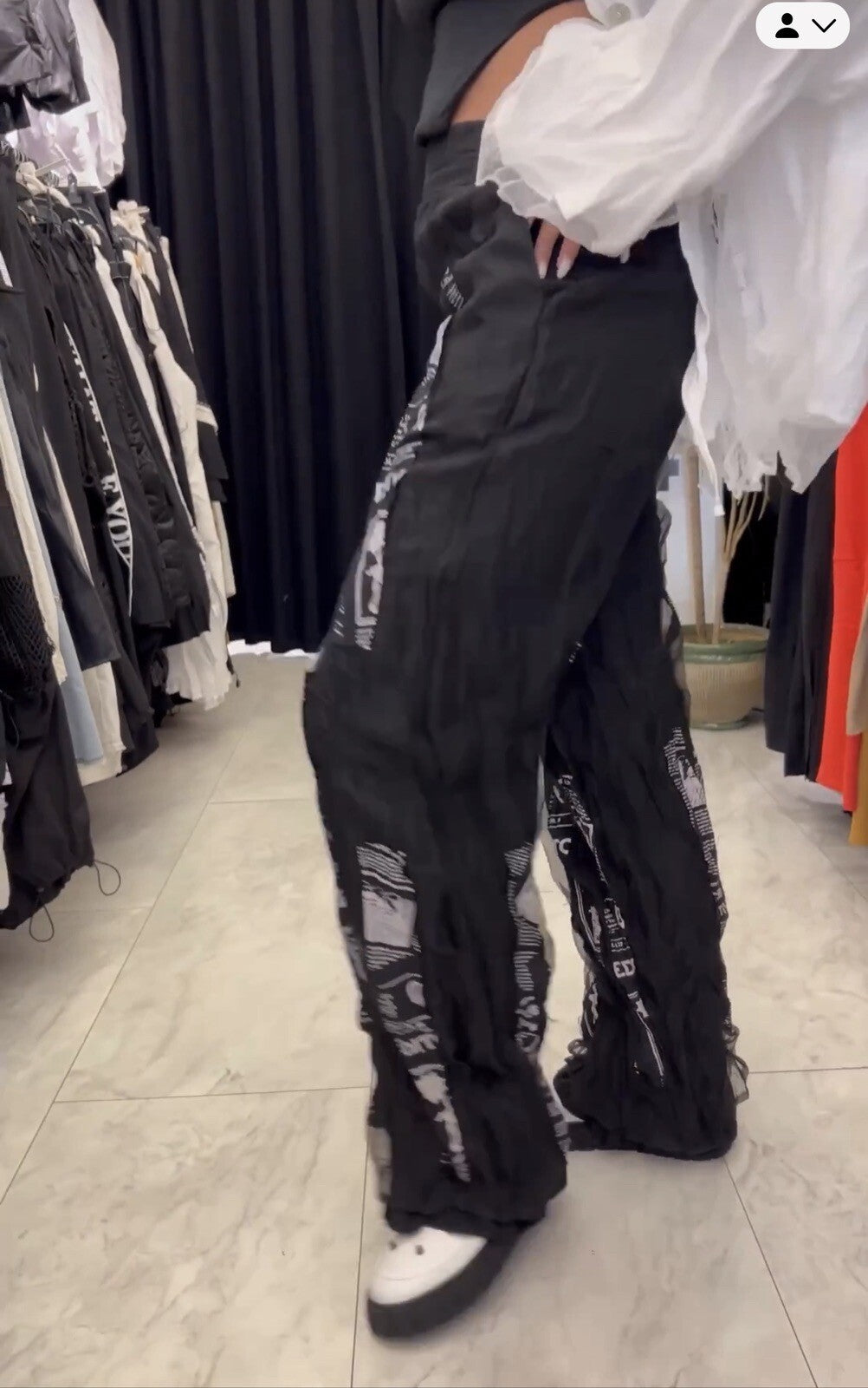 H4 Statement Pants Sz 12/40 Black Flared Turkish Design Made In Turkey
