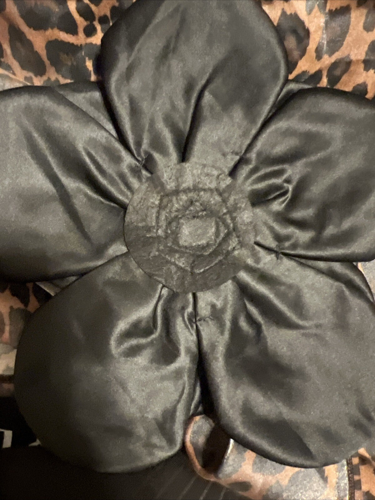 Luxury Black Satin Flower Accent – Made in Turkey