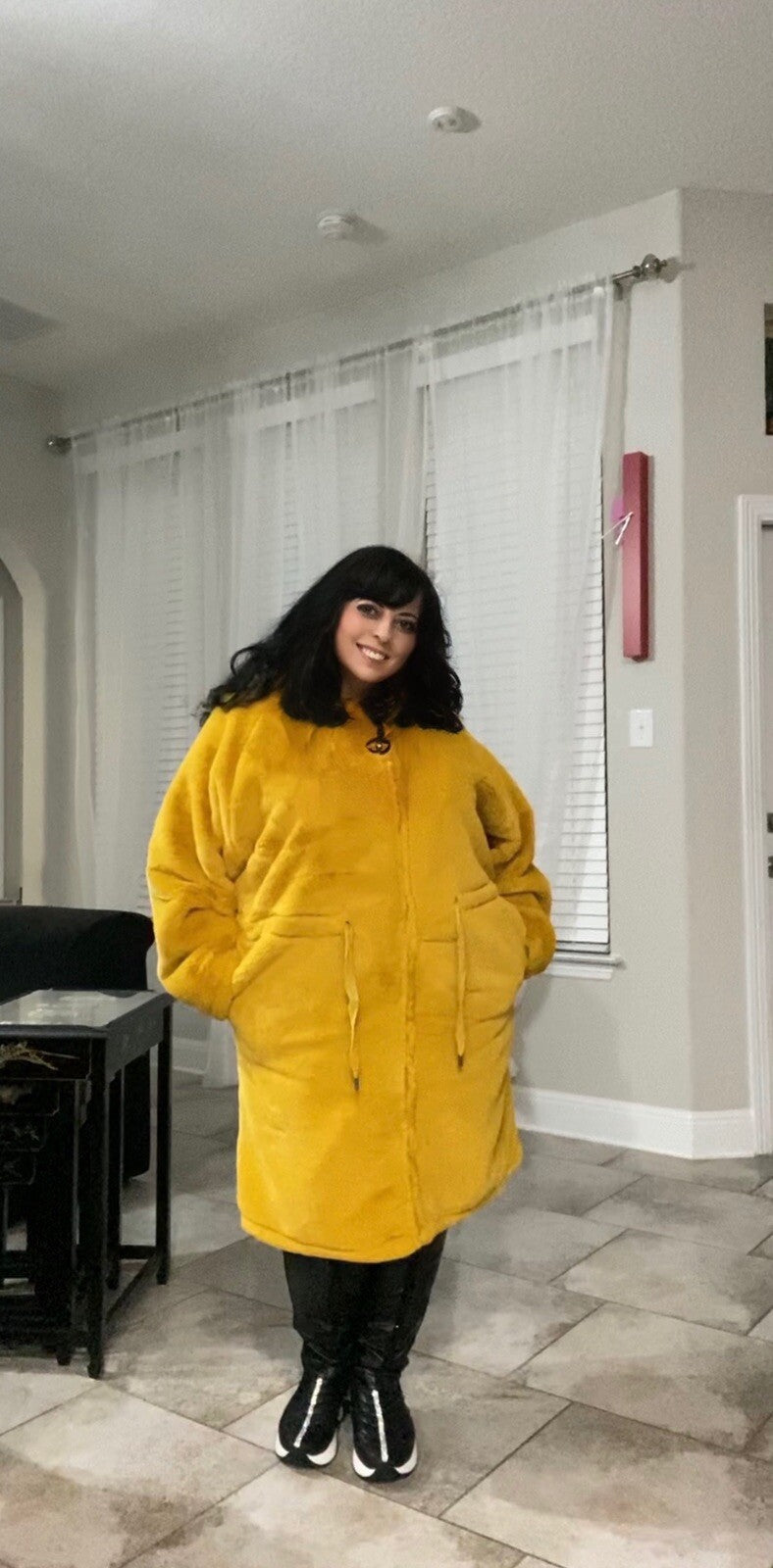 Darkwin Gorgeous Mustard Yellow Coat, Sz 22/2 Made In Turkey