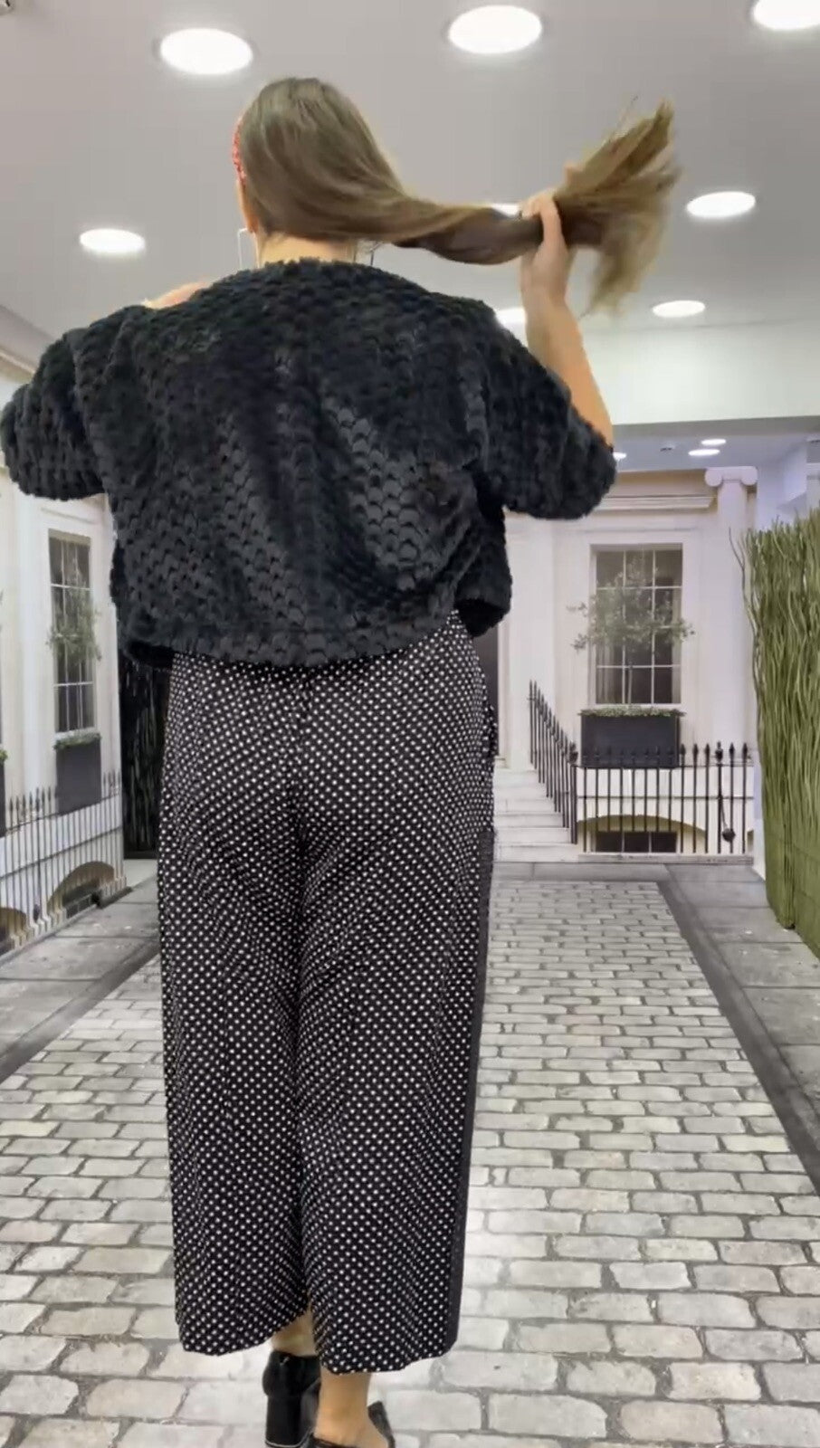 Darkwin Wide Leg Polka Dot Pants Sz 18, Made In Turkey