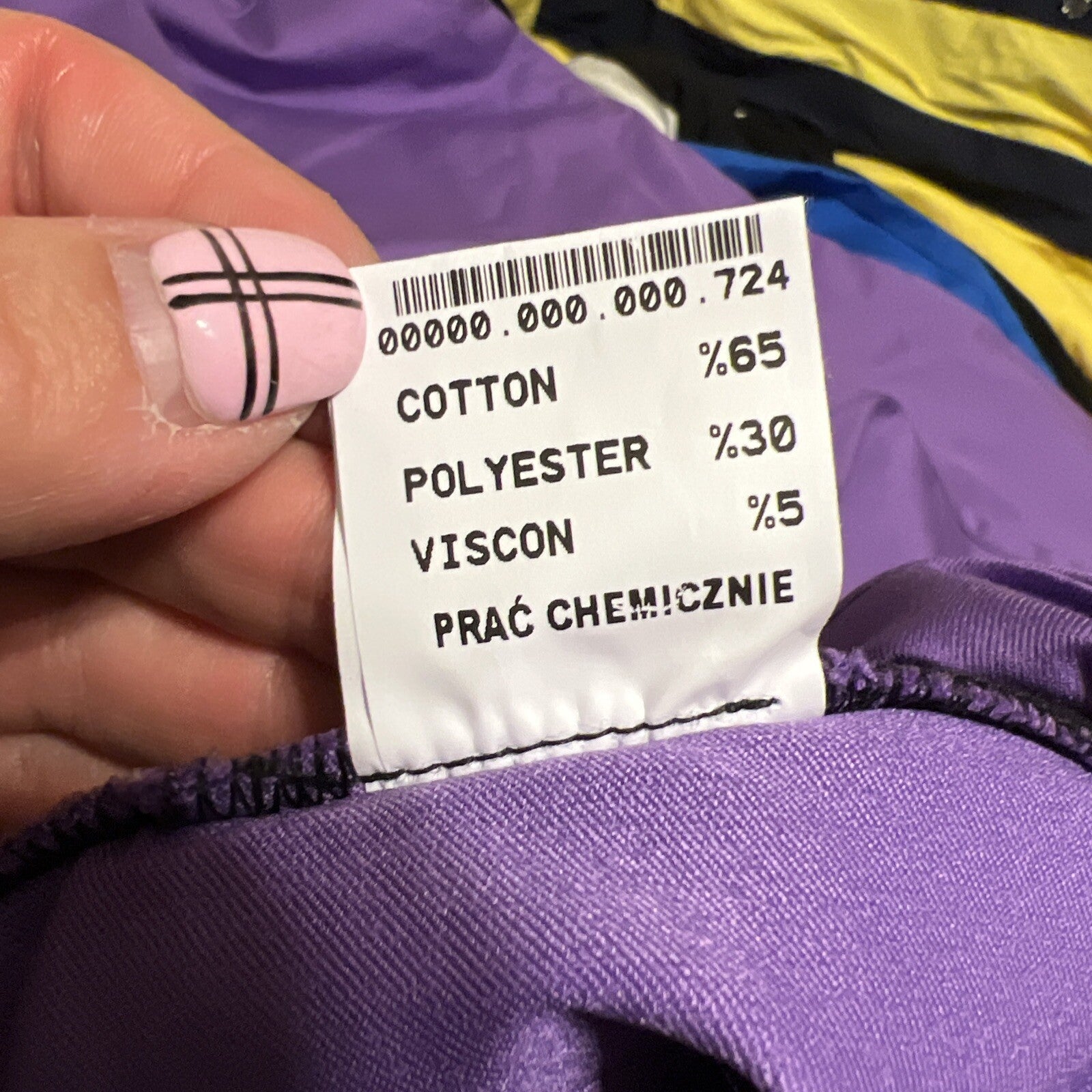 Lamaxx Purple Capri Pants Sz 8/42 Stretch Print Detail Made In Turkey