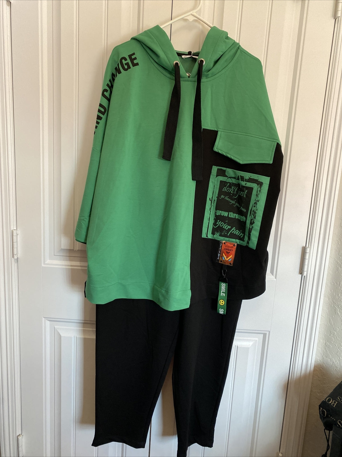 Darkwin Sport/Leisure 2 Pcs Suit, Green & Black, Sz 1, Made In Turkey