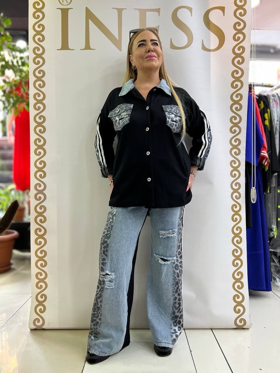 ✨ Rita Fink 2-Piece Denim Outfit, Sz 18/52 Made in Turkey – Statement Style