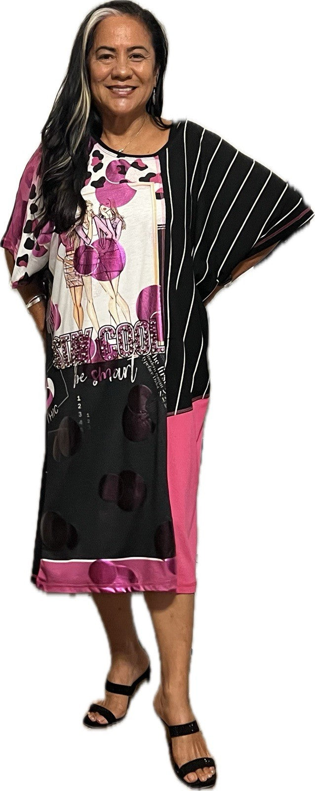 LaVelina Plus Size Color Block Summer Dress Sz 18/1 Made In Turkey