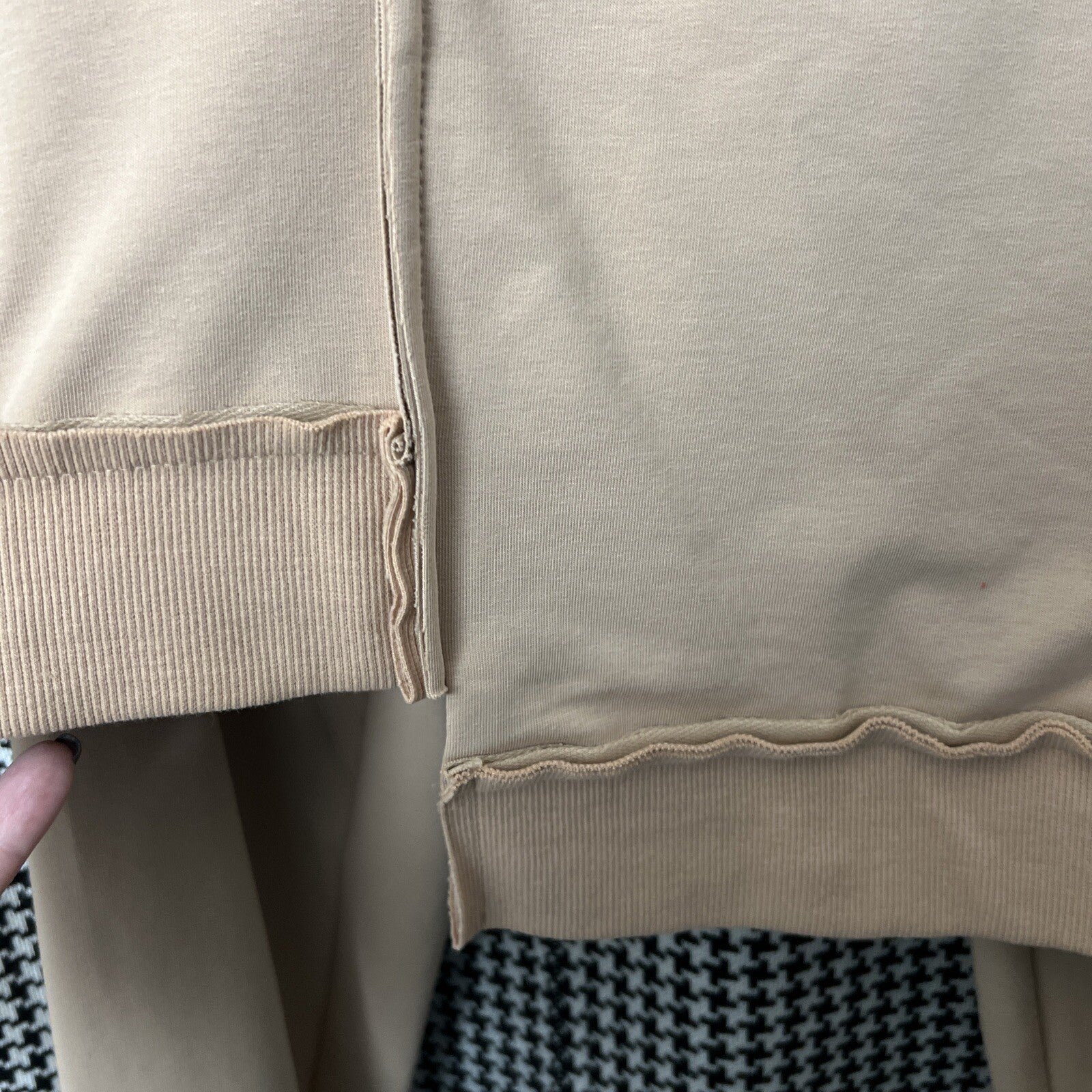 Barbara 2 Pcs Suit, Beige Hoodie & Pants “Never Mind”, Sz 20/3, Made In Poland