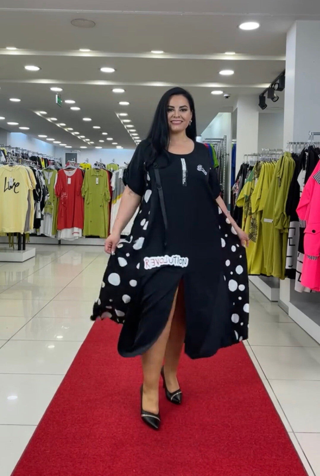 Darkwin Polka Dot Evolution Dress Sz 2X Made In Turkey