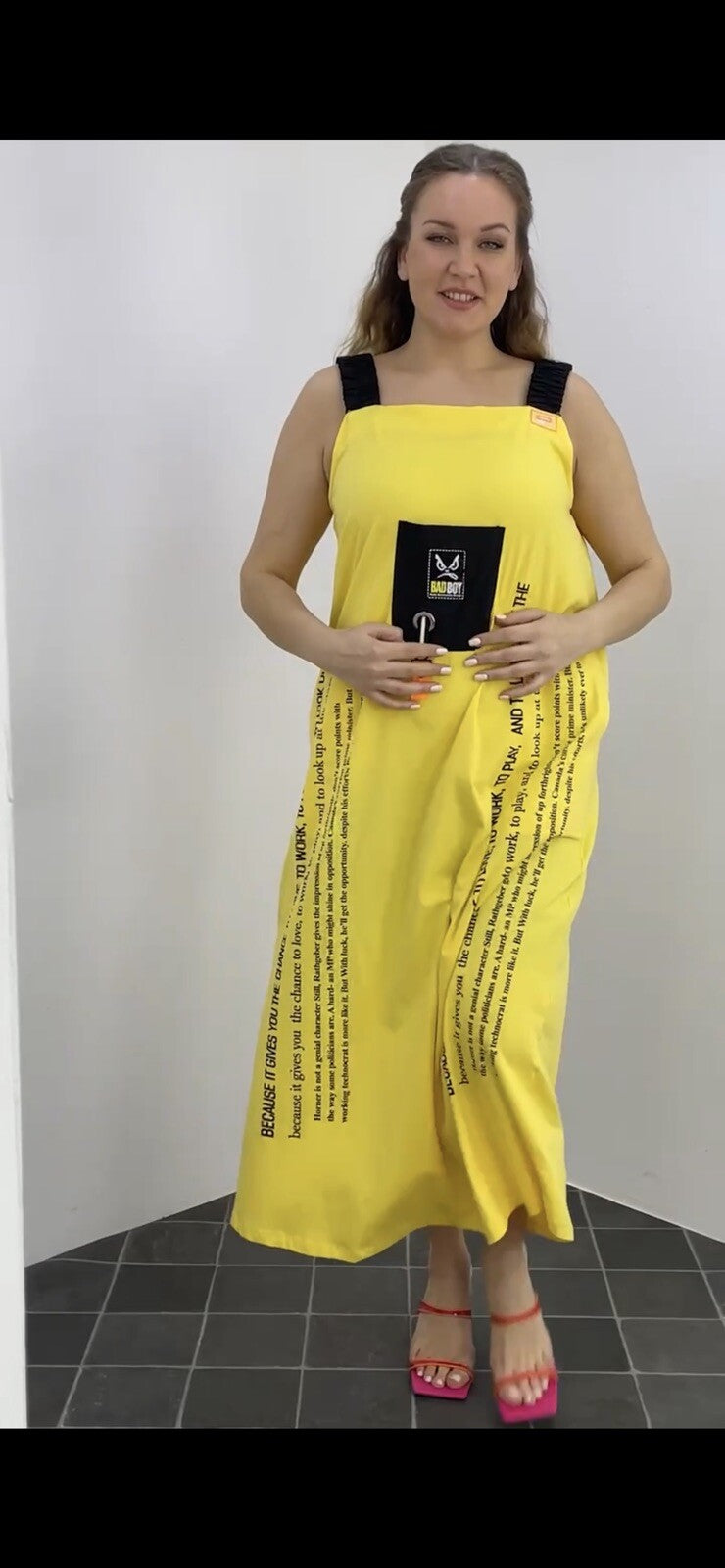 Darkwin Sundress Sz 18/1 Made in Turkey | Yellow Maxi Summer Dress