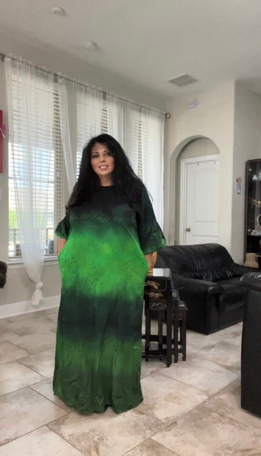 Darkwin Emerald Ombre Maxi Dress Sz 18/1 | Made In Turkey