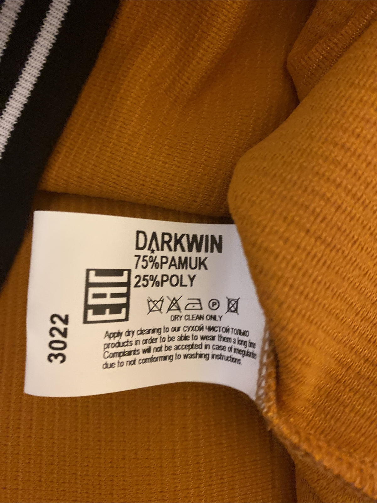 Darkwin Mustard Top with Unique Collar Sz 20/2 Made In Turkey