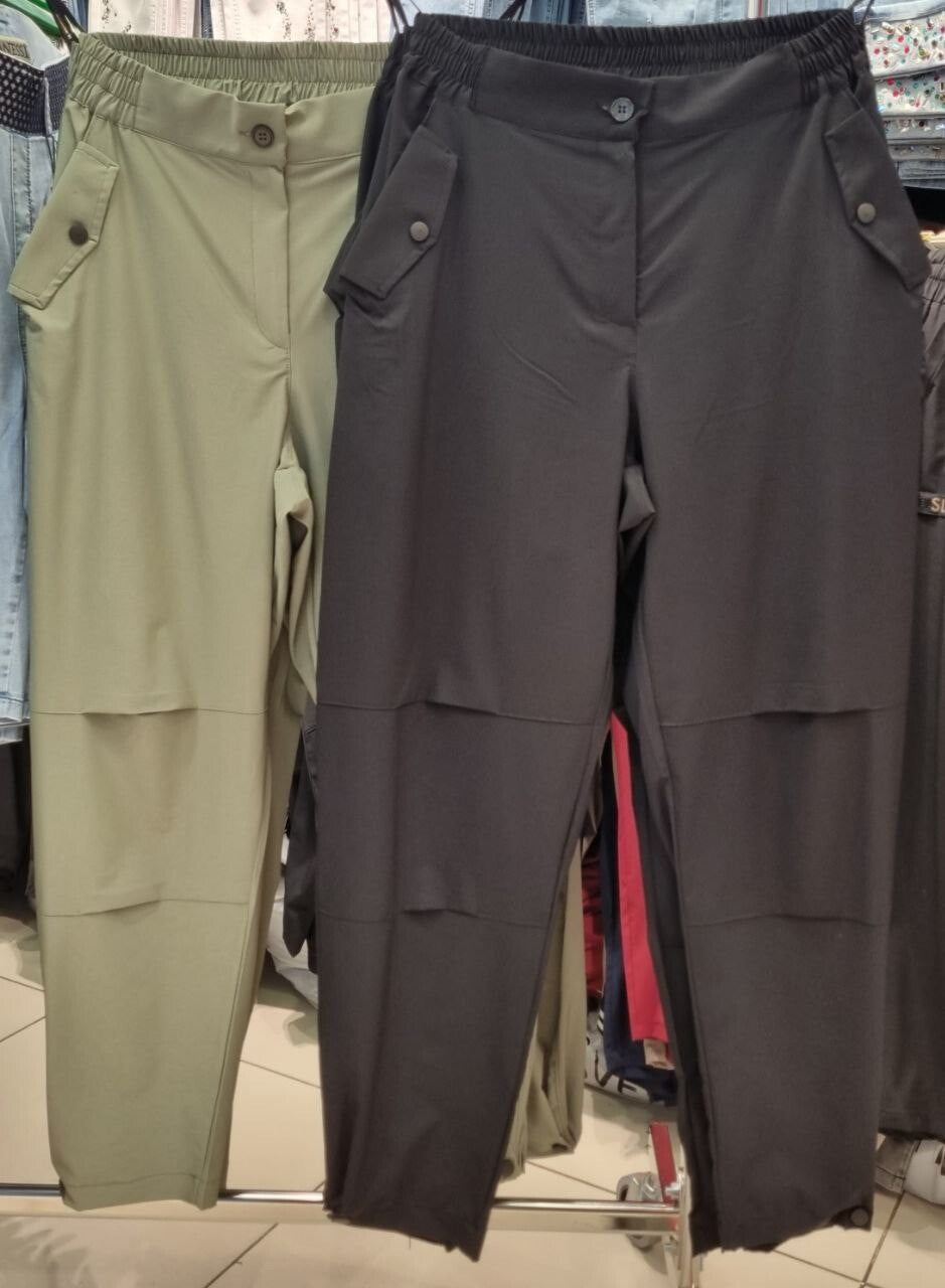 Selly Black Pants Sz 20/54 Stretch Waist Utility Style. Made In Turkey
