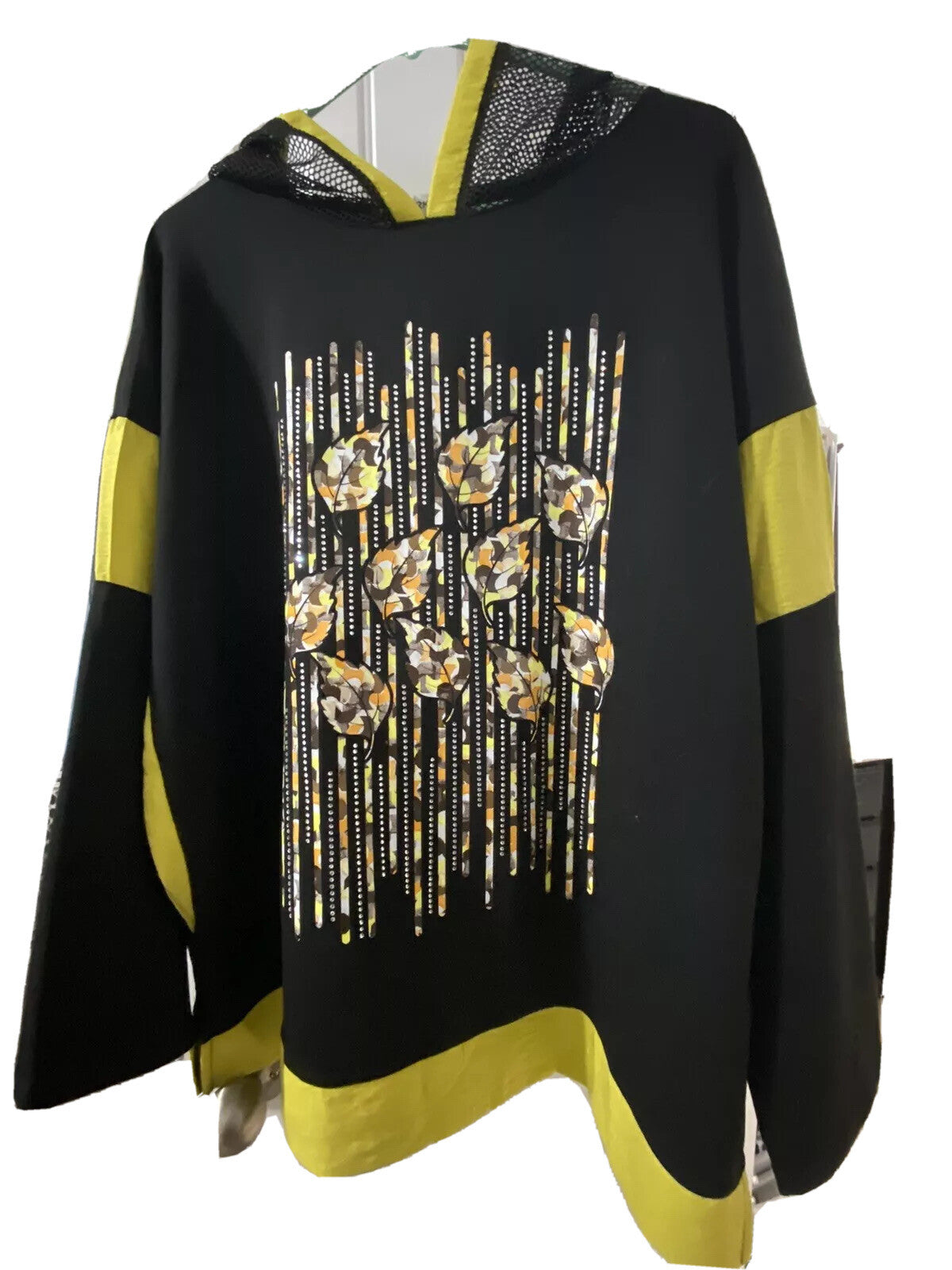 Darkwin 2 Pcs Black & Yellow Hooded Sweatsuit, Sz XXL (20), Made In Turkey