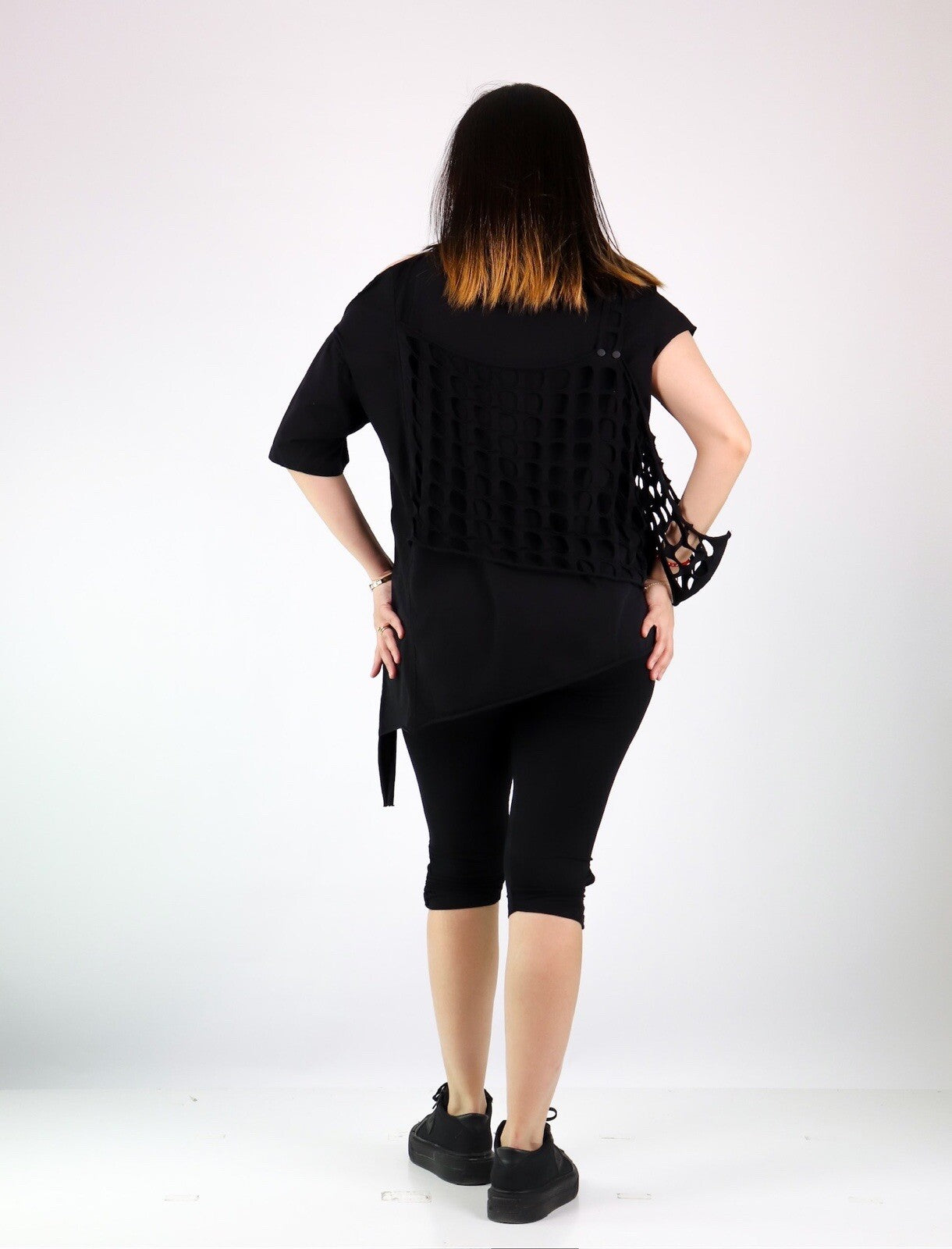 Bukezy Black Cutout Asymmetrical Top Sz L Made In Turkey