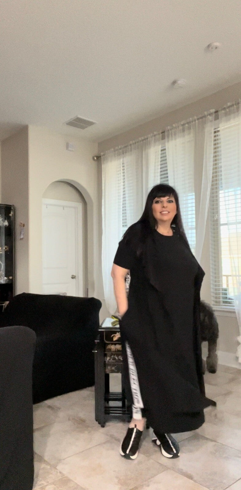 Darkwin Sport Chic Black Dress Sz 2XL Made In Turkey Casual Midi