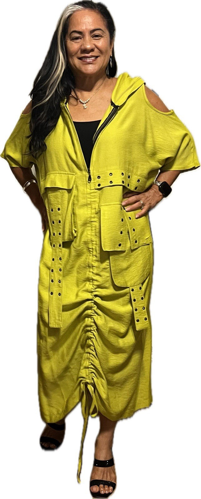 B-One Women’s Plus Size Dress 18/3 Lemon Yellow | Made in Turkey Elegant