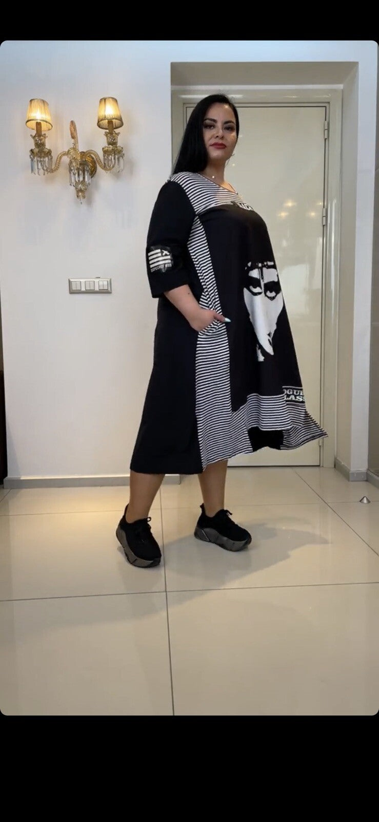 ✨ Darkwin Asymmetric Dress – Sz 18 (Made in Turkey)