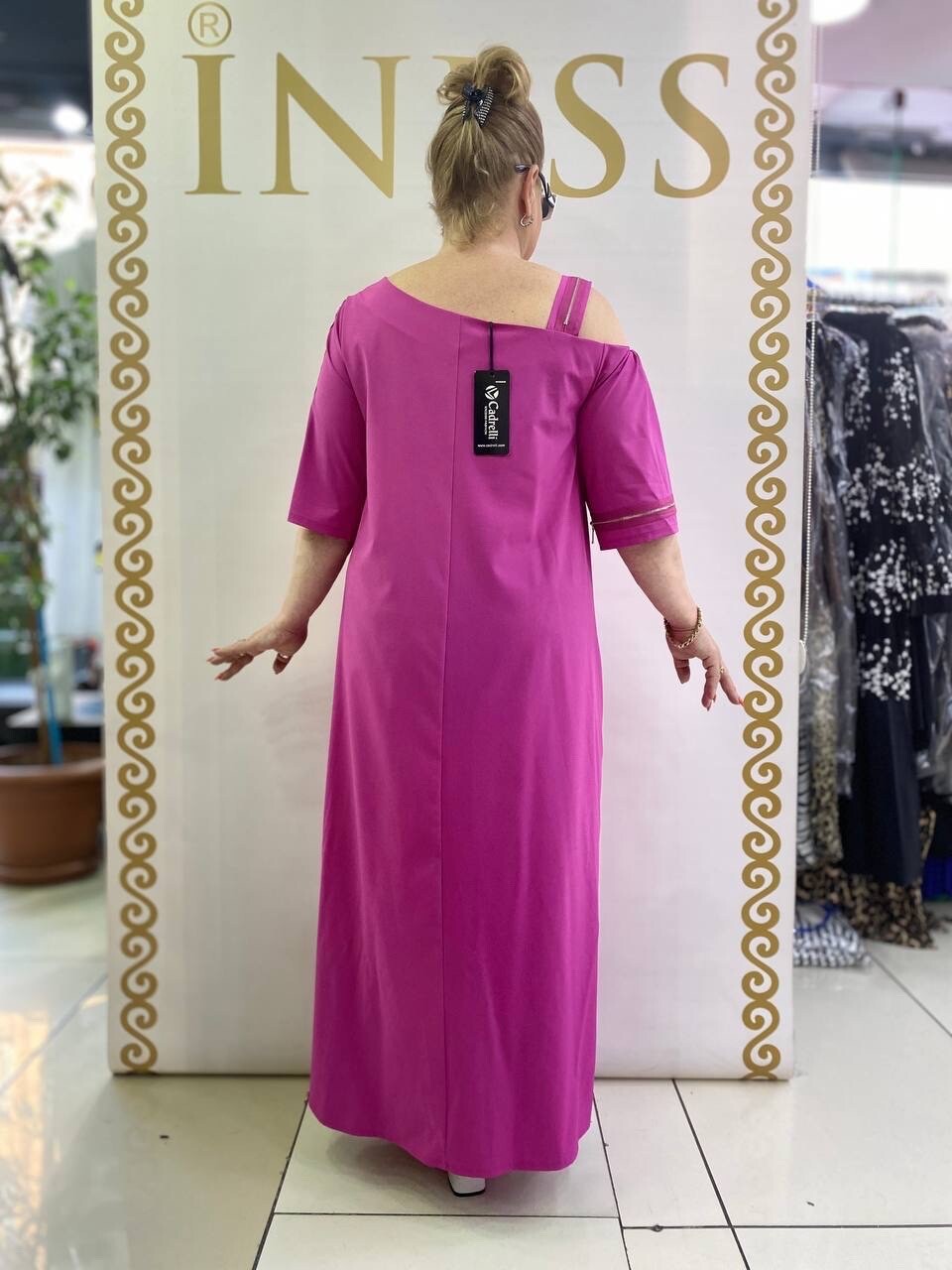 Bold Cadrelli Cold-Shoulder Dress, Sz 22/52 Made in Turkey