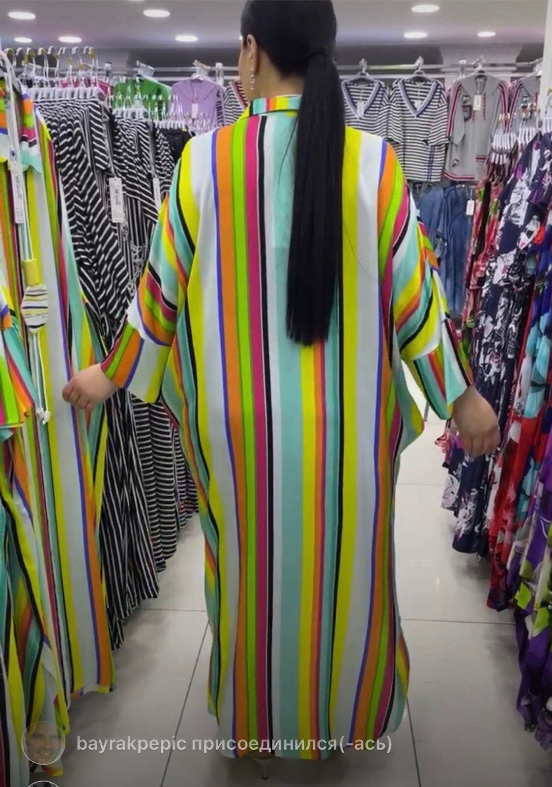 Darkwin Gorgeous Multicolor Striped Maxi Dress Sz 24/2 Made In Turkey