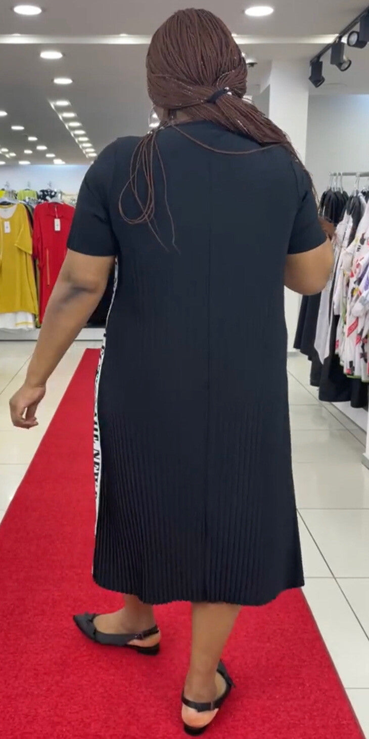 Darkwin Sport Chic Black Dress Sz 2XL Made In Turkey Casual Midi