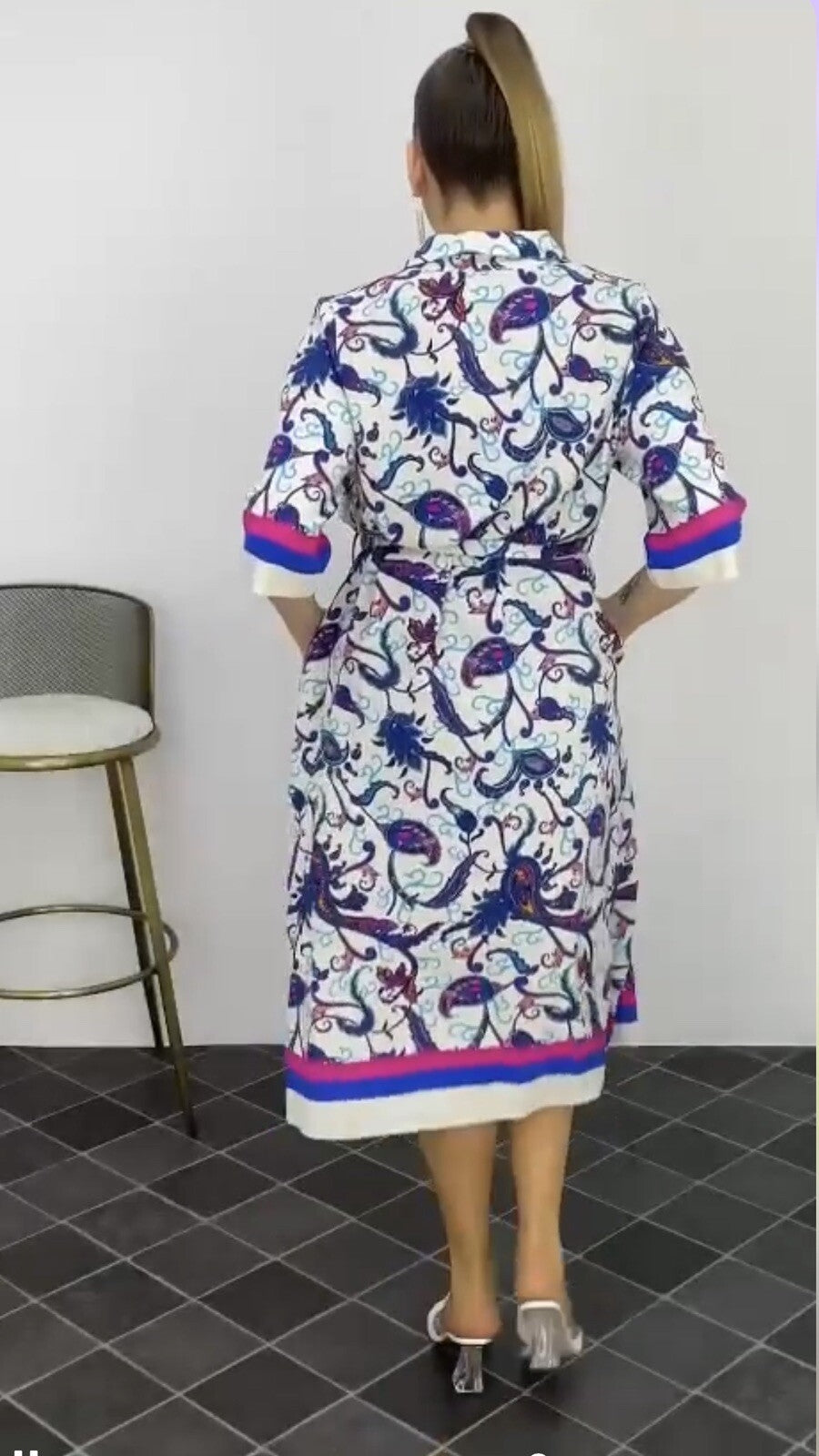 Darkwin Plus Size Boho Maxi Shirt Dress, Sz18/1, Turkish Fashion