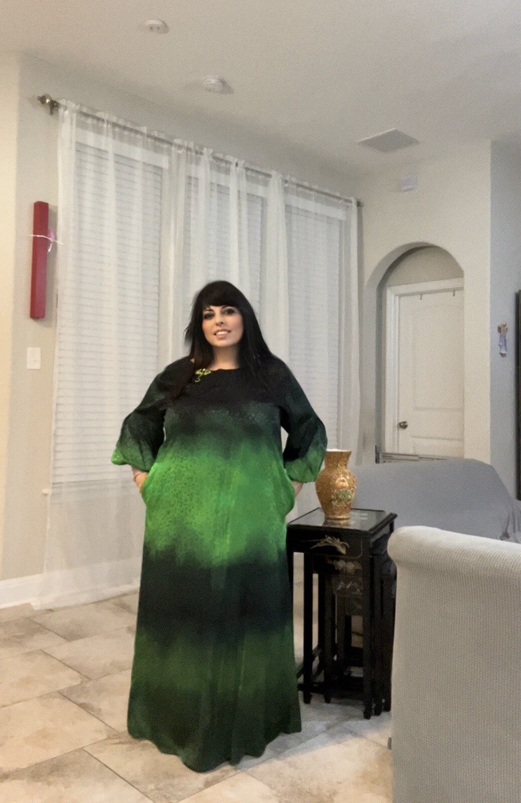 Darkwin Emerald Ombre Maxi Dress Sz 18/1 | Made In Turkey