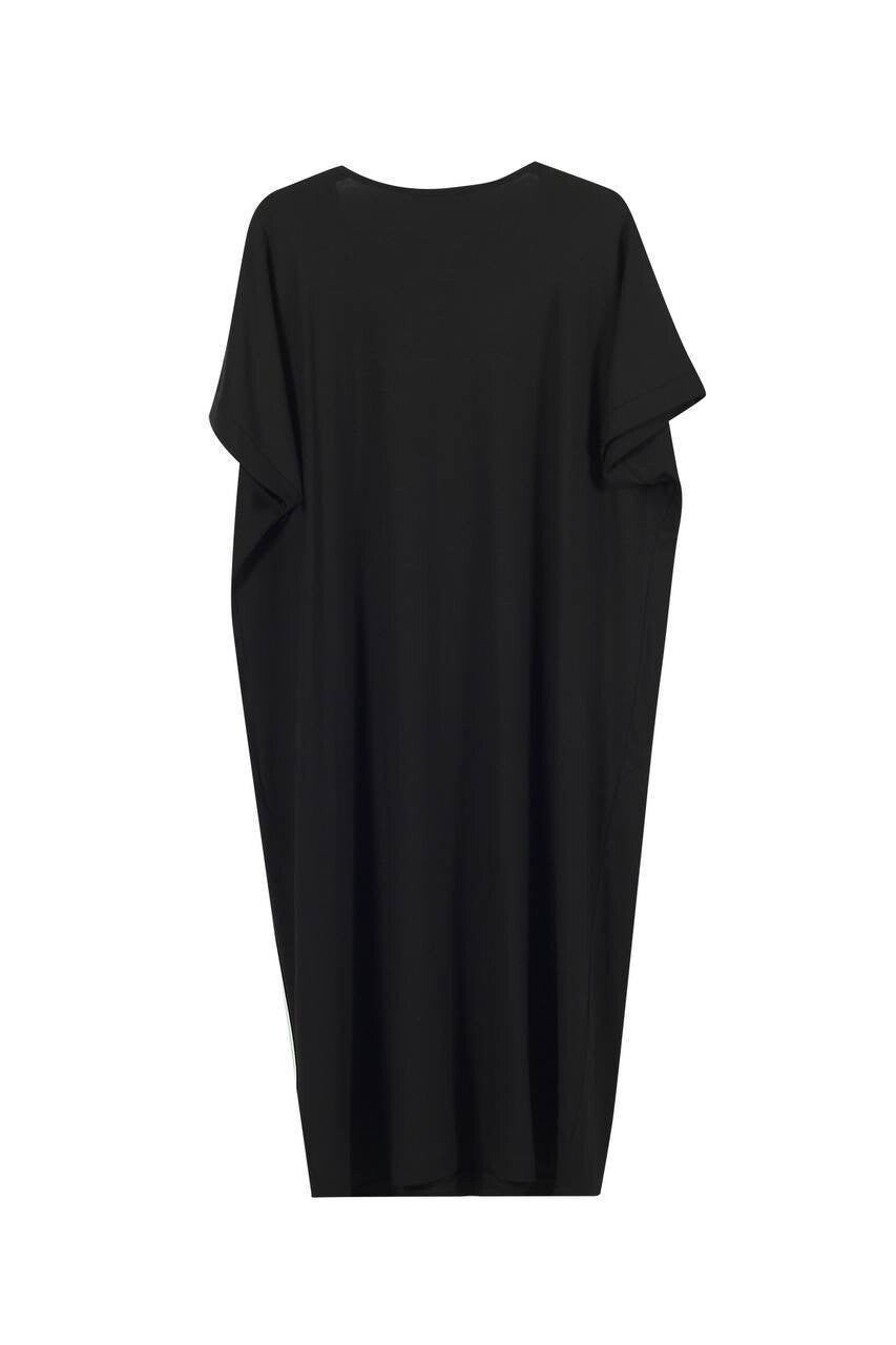 Darkwin Artistic Black Dress Sz 18/2 Made In Turkey Embroidered Asymmetrical