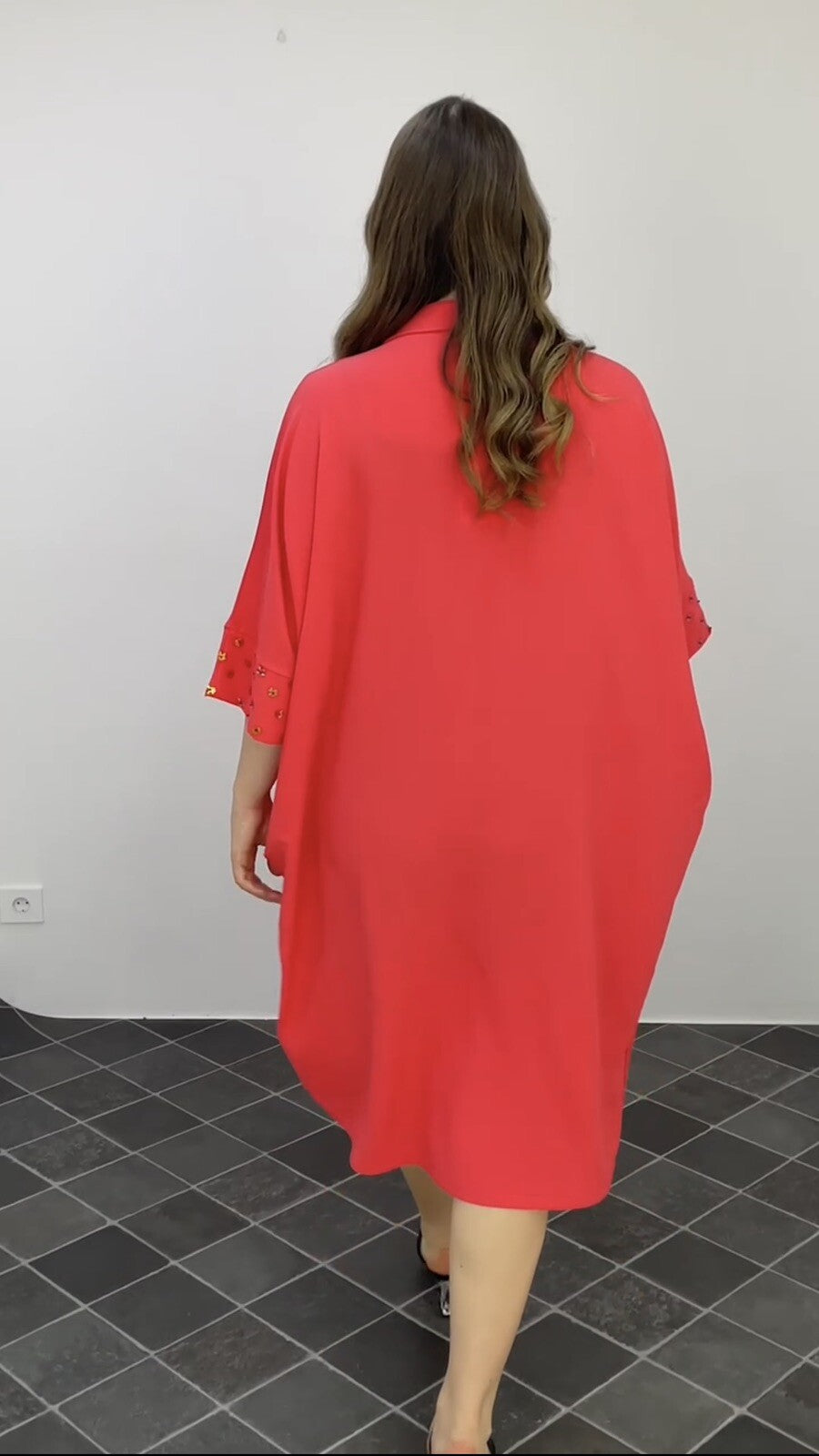 Darkwin Coral Oversized Dress Sz 24/1 Made in Turkey