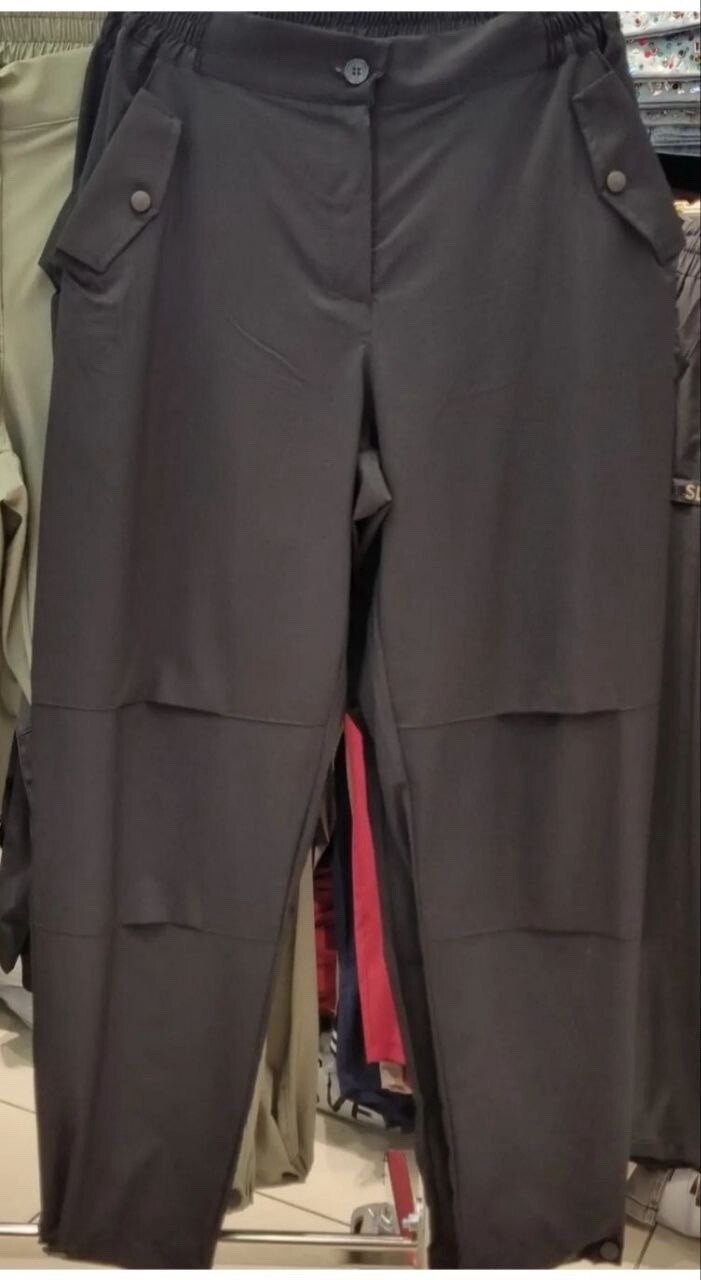 Selly Black Pants Sz 20/54 Stretch Waist Utility Style. Made In Turkey